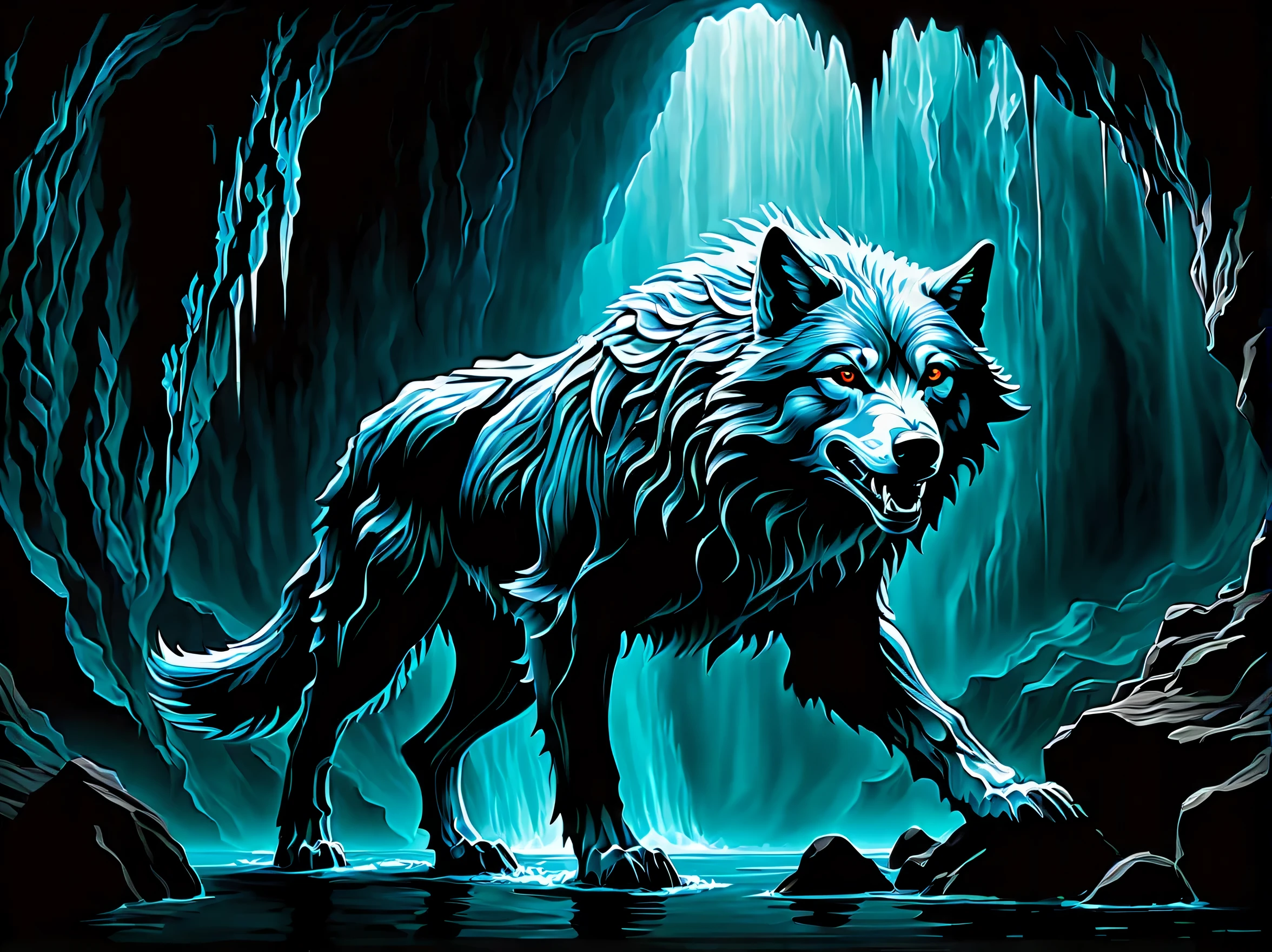 deep in the darkest hole, majestic and mythical creatures、Brought to life by the mesmerizing strokes of a meticulously applied brush。. Every line and curve of this extraordinary image is、Marvel at an unparalleled level of intricate detail。, awe the audience. Whether it&#39;s a painting or a photo, The image shows the highest quality craftsmanship. Each element is decorated with the finest details, Intricately crafted to create a mesmerizing and mesmerizing visual experience.