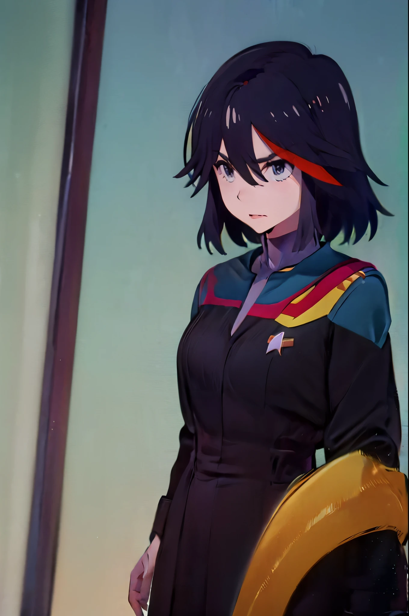 1 solo ryuuko matoi  voyunf teal and black uniform 