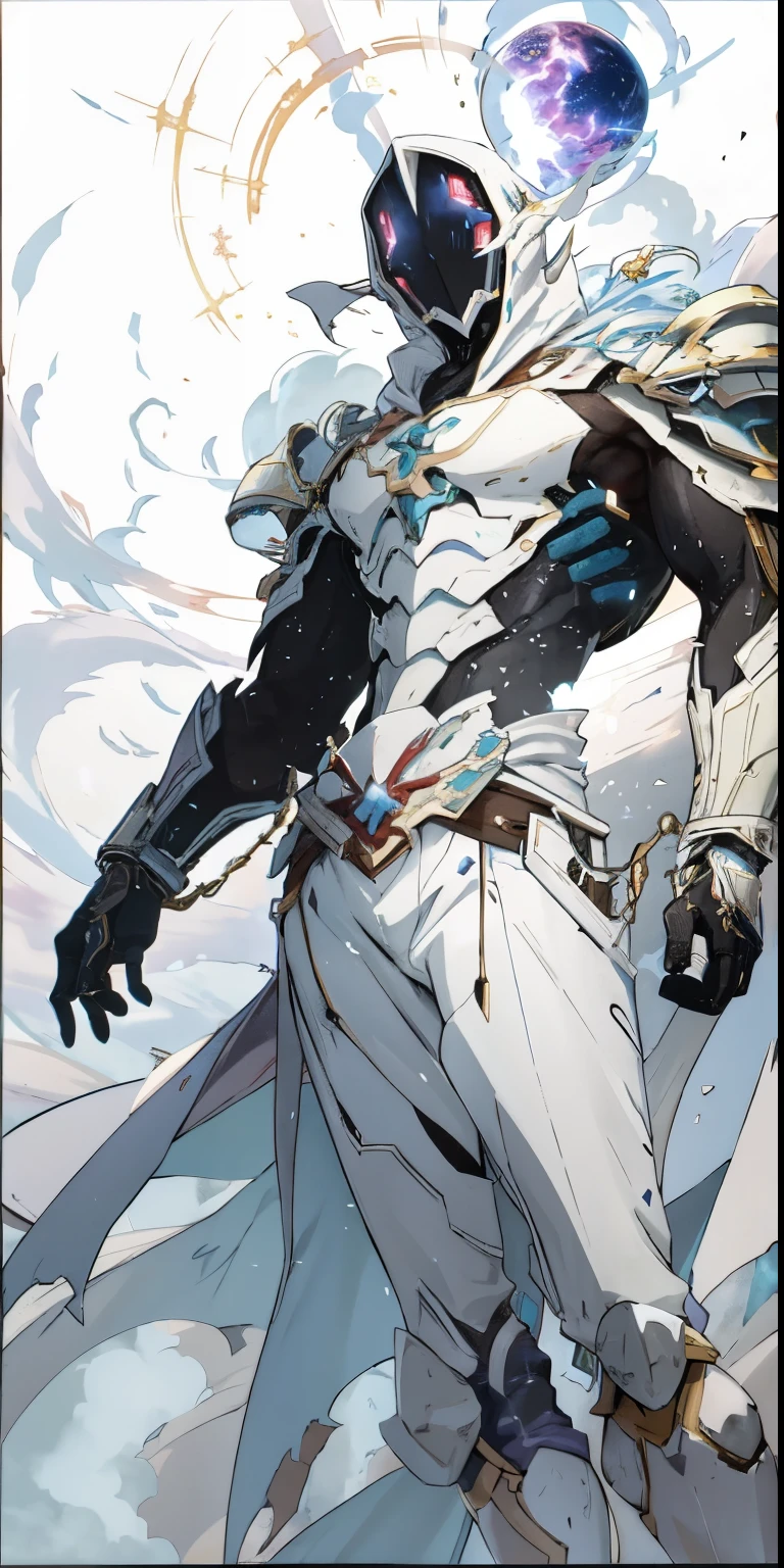 a picture of a video game anime intro with a large scale shot of a world below with clouds showing how far down and how much there is in store, front cover of a new video game, break of dawn, Isekai online adventure, sci-fi mixed with magic, Arcanist, aspect of a dying star, black and white, blue and red, purple,