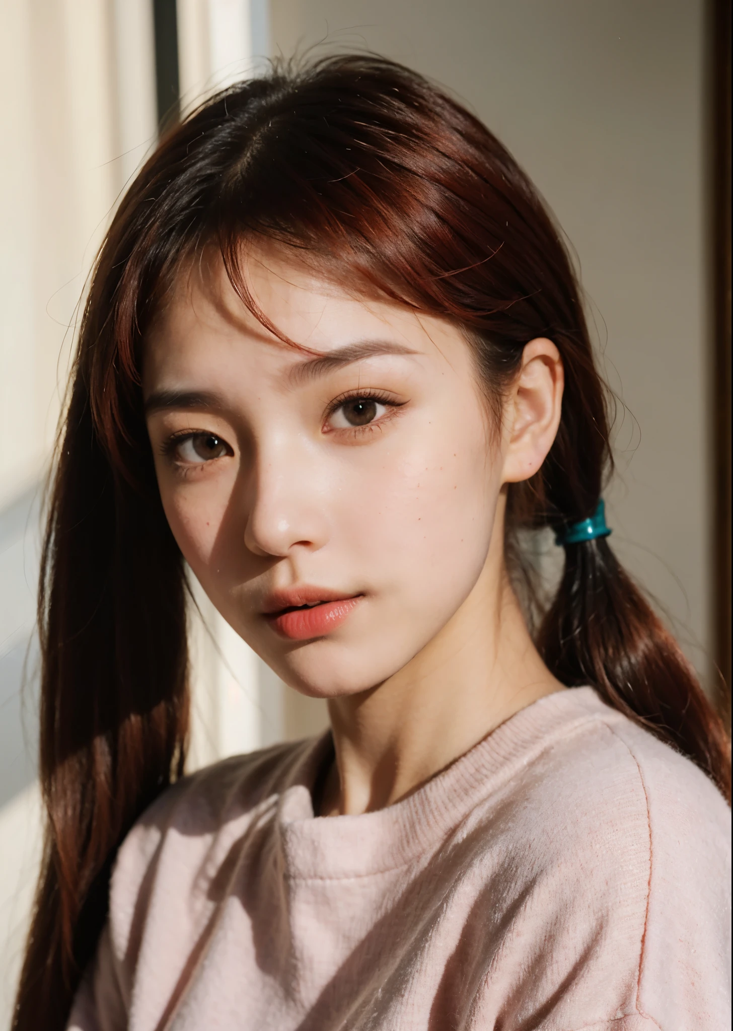 original photo, (polaroid photograph, Photo looks like it was taken with a Polaroid camera:1.1),
Photos of Hong Kong 1girl, (Wear warm-up clothes :1.3), permanent,
naughty face, Sweat, small breasts, Sunlight, sunlight,
(Redhead hair, double ponytail hair:1.36), Front view, skin shiny ( City:1.4),
winter,
dawn, natural skin texture, Surrealism, human development report, Super detailed, original photo, photoactual, best quality, high resolution, actual, 8k, Caustics, dynamic light, Beautiful and delicate lips, delicate finger, Detailed pupils, Real human skin,