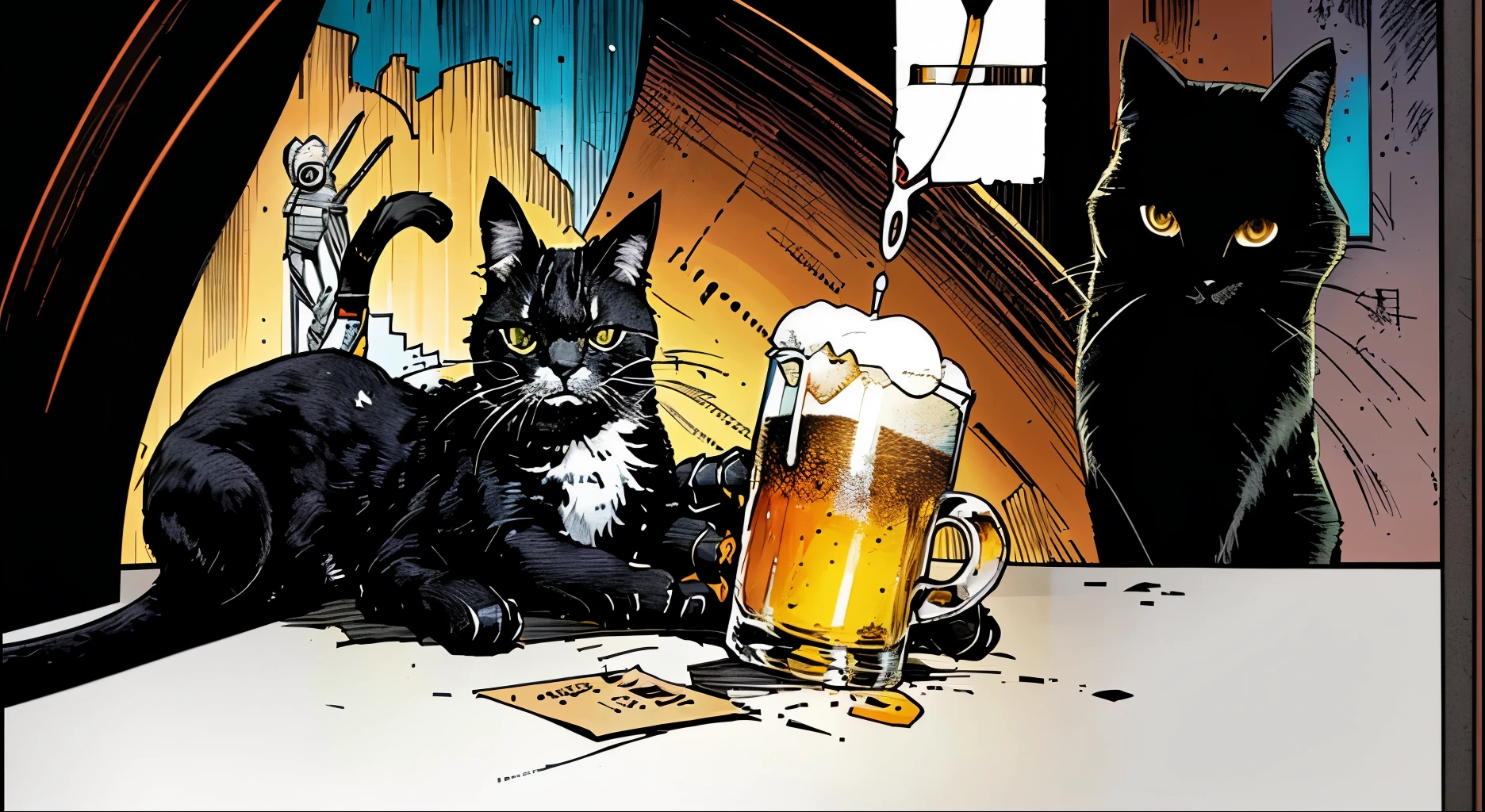 comic. completar o gato (back); excluir o quadrado branco na parte de cima da imagem