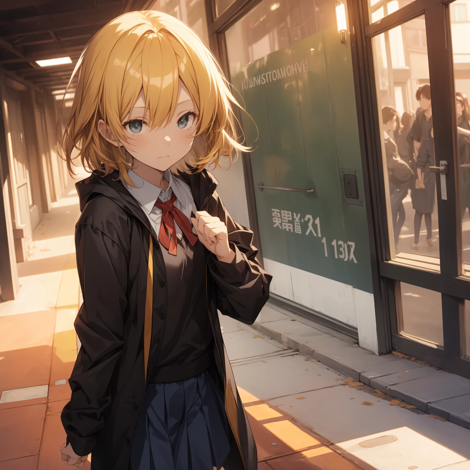 Super high quality by the art god, super detailed, High resolution, AI generated, anime moe art style, best anime 8K konachan wallpaper, pixiv contest winner, perfect anatomy, break,(眠そうにalone学校へ行く女の子を描いてください. ),break, 1 girl, (alone,lolita, , 13 years old:1.3),All limbs, full finger,, androgynous charm, (very short hair), messy hair, flat chest, Because I&#39;m slender, small ass, between legs, Small black eyes, beautiful and fine eyes, Well-proportioned iris and pupils, expressive eyes,disgusted eyes, High resolutionの詳細な髪, wearing school uniform, (skirt),(detailed lighting), (detailed background), On the way to school. break,super dense skin, Best lighting by famous artists, 8K, figure,UHD, rough skin