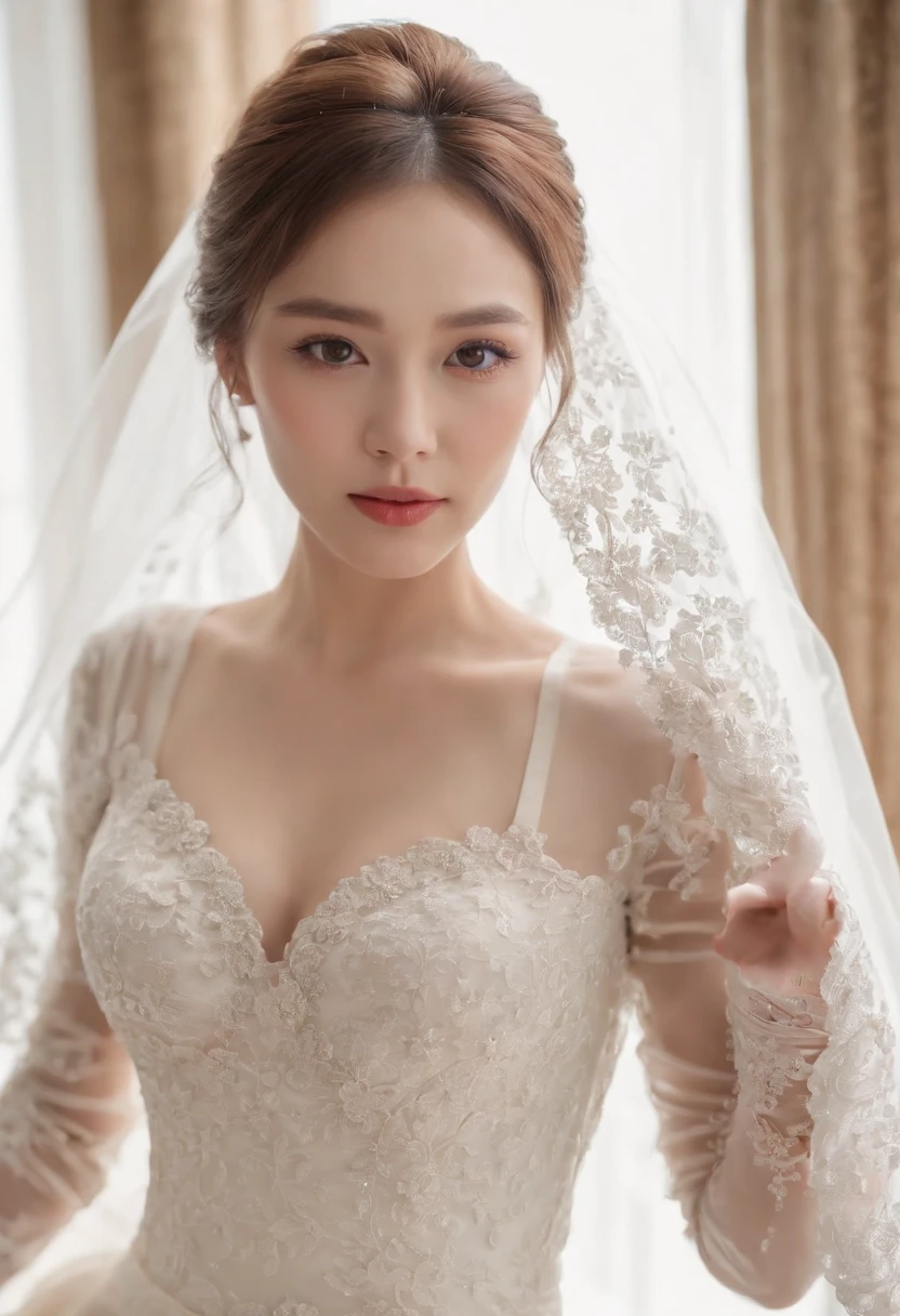 Korean Bride,Being in a hotel,(get down on the bed:1.2),(Pouting her ass:1.1),(Being touched by an older man:1.5),(Being stroked in the crotch of a man:1.1),Seen from the front,
(((tmasterpiece))), ((best qualtiy)), ((intricate detailes)), ((Ultra-realistic realism)), Ridiculous resolution, A MILF, Mature Woman, see -through, ighly detailed, illustratio, 1. Mature Women, ((Large breasts:1.1)), (pink areolae),perfect hand, Detailed finger, Beautiful detailed eyes,wavy curly hair,with brown eye, Name badge, vd, (Korean Wedding Dresses:1.2), white suspender stockings,(Sweating profusely),(no brassiere,Chest leaks from clothes:1.3),neck rings,耳Nipple Ring, detailedbackground, Being in a hotel, perfect eyes, mesmerizing eyes,cocked ass,Reddened face,(weeping:1.4),(Innocent),confused eyes