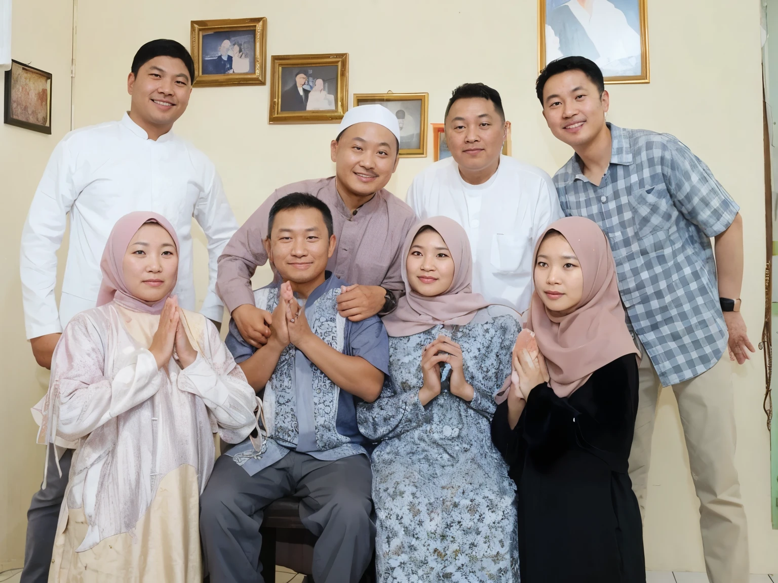 standing photo of an East Asian family