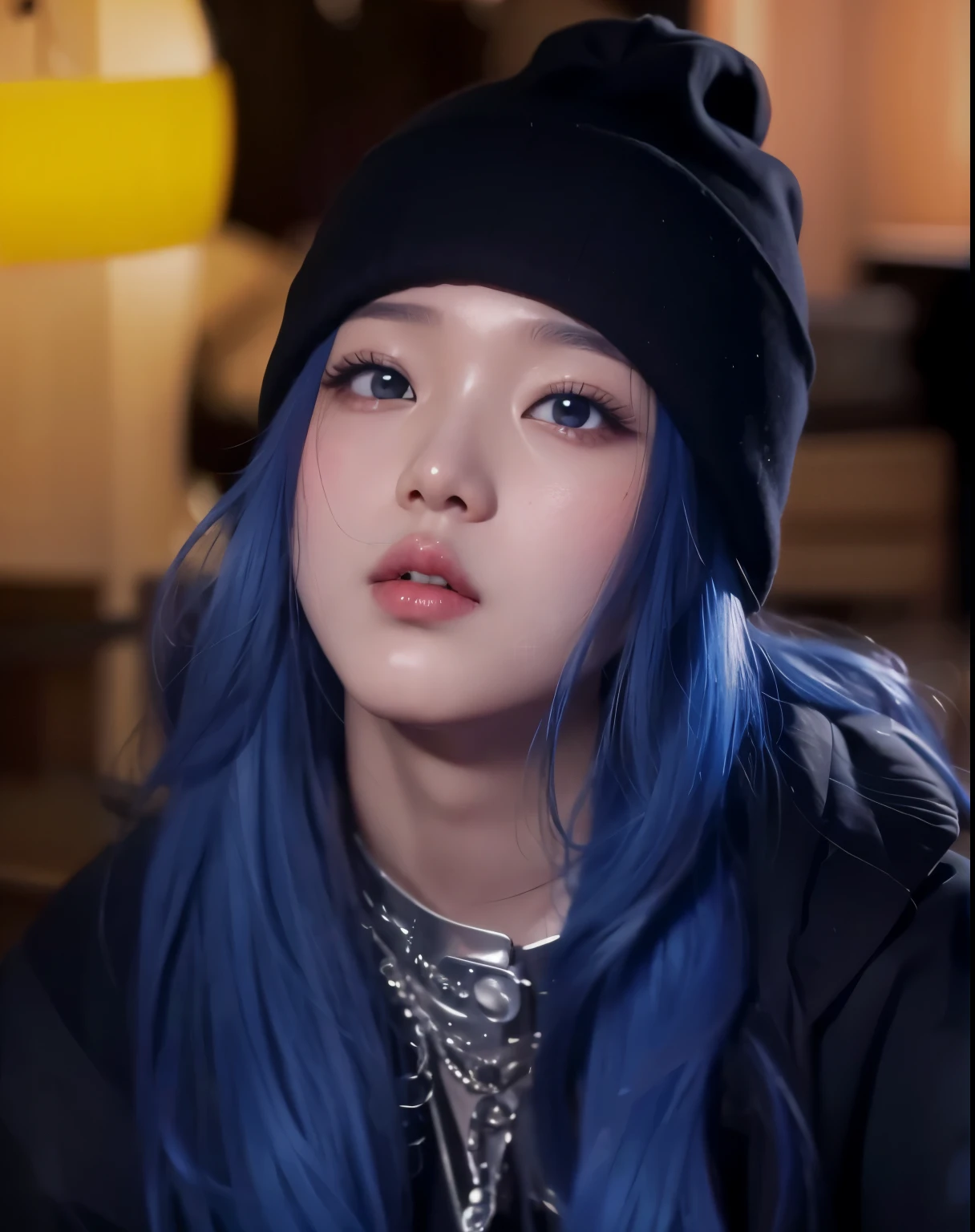Wonyoung from IVE face, foto realista, ultra HD, 8k, big juicy lips
