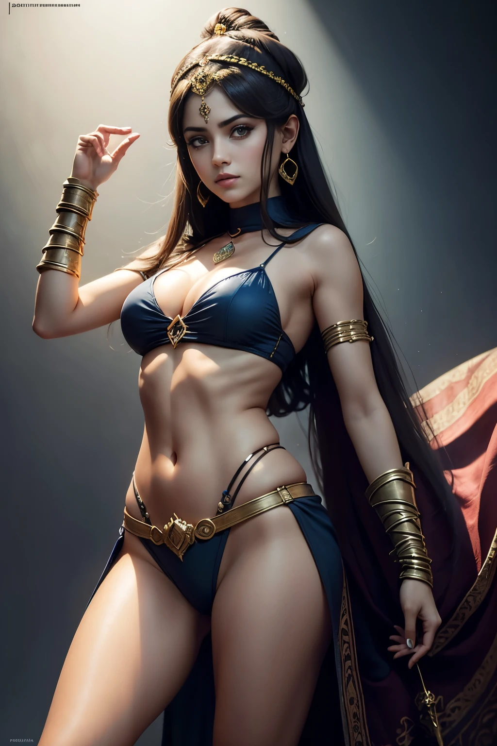 Warrior girl from Persia, Slacks, joias, em um filme de fantasia dos anos 80