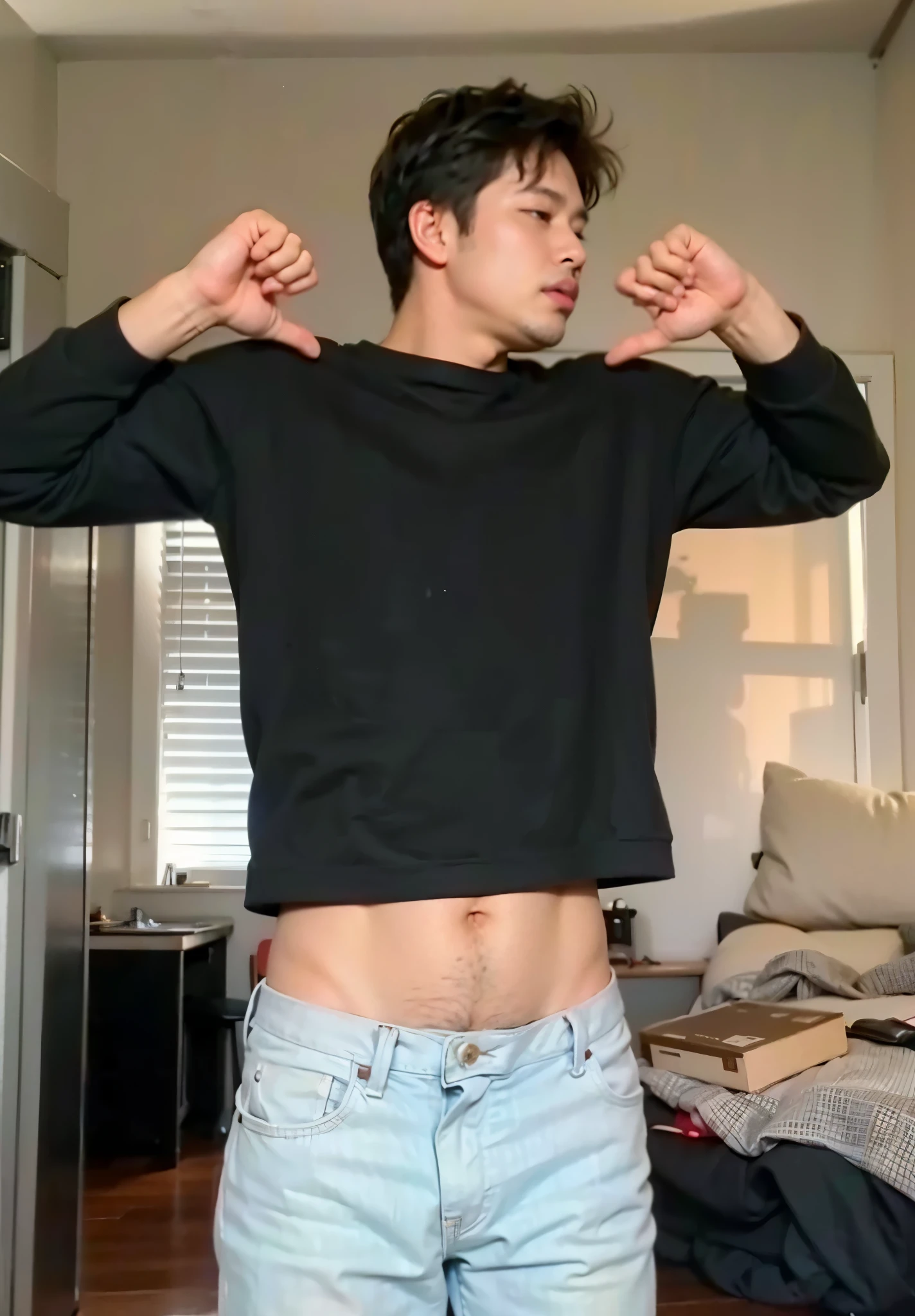 Boy stretching