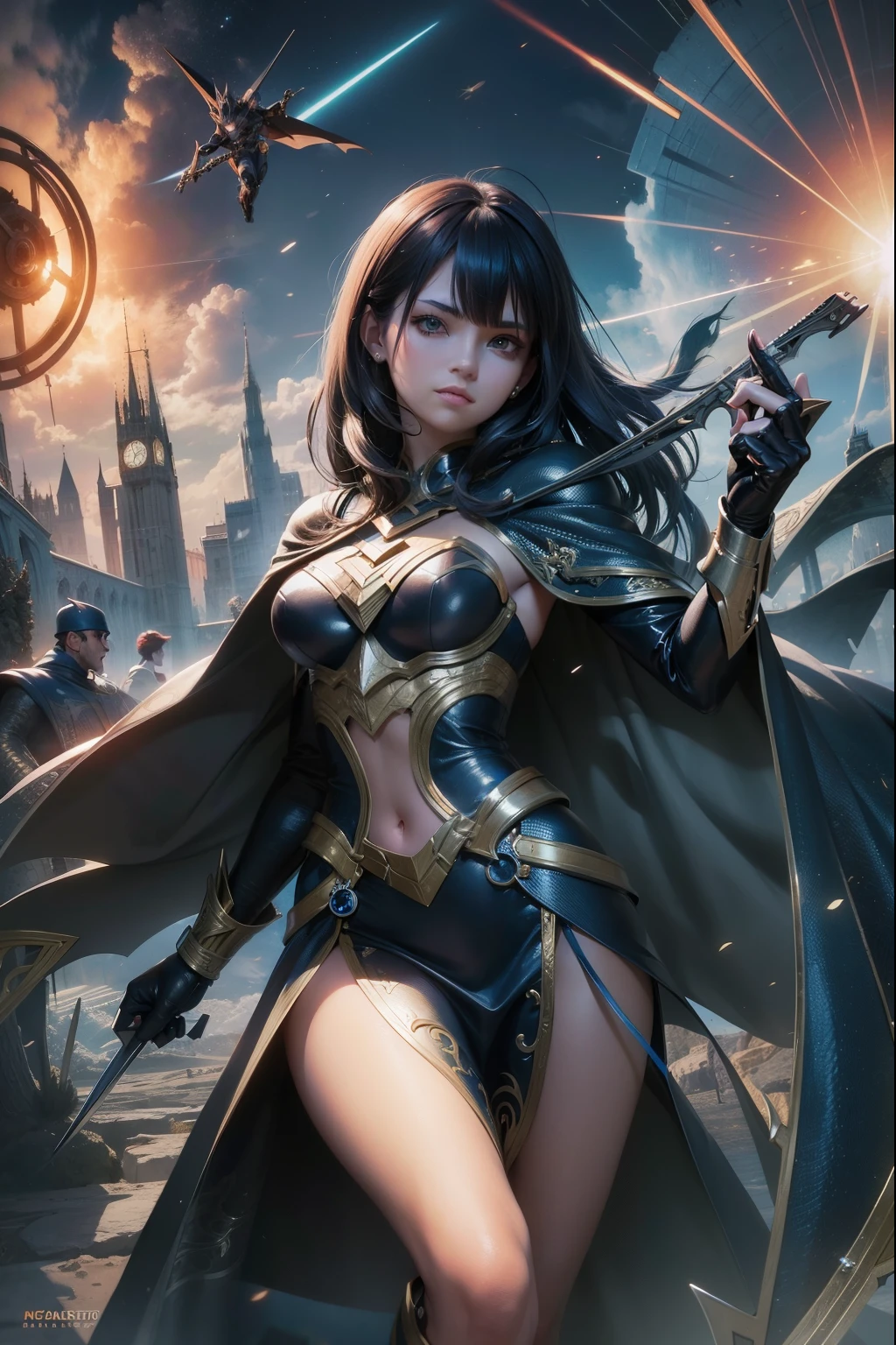 "krysten ritter, showing her belly button, In New York, wearing a torn spiderman suit, Wearing a skirt, abstract photorealistic, artistic, Alphonse Mucha'Masterpieces of painting, Best Quality, hight resolutionであり:1.4), Detailed, Intricate details, 4K, color splashes, line-drawing, Fibonacci, hight resolution, Vibrant colors, with fantasy background, Female features'Flowing hair and dramatic light rays.."