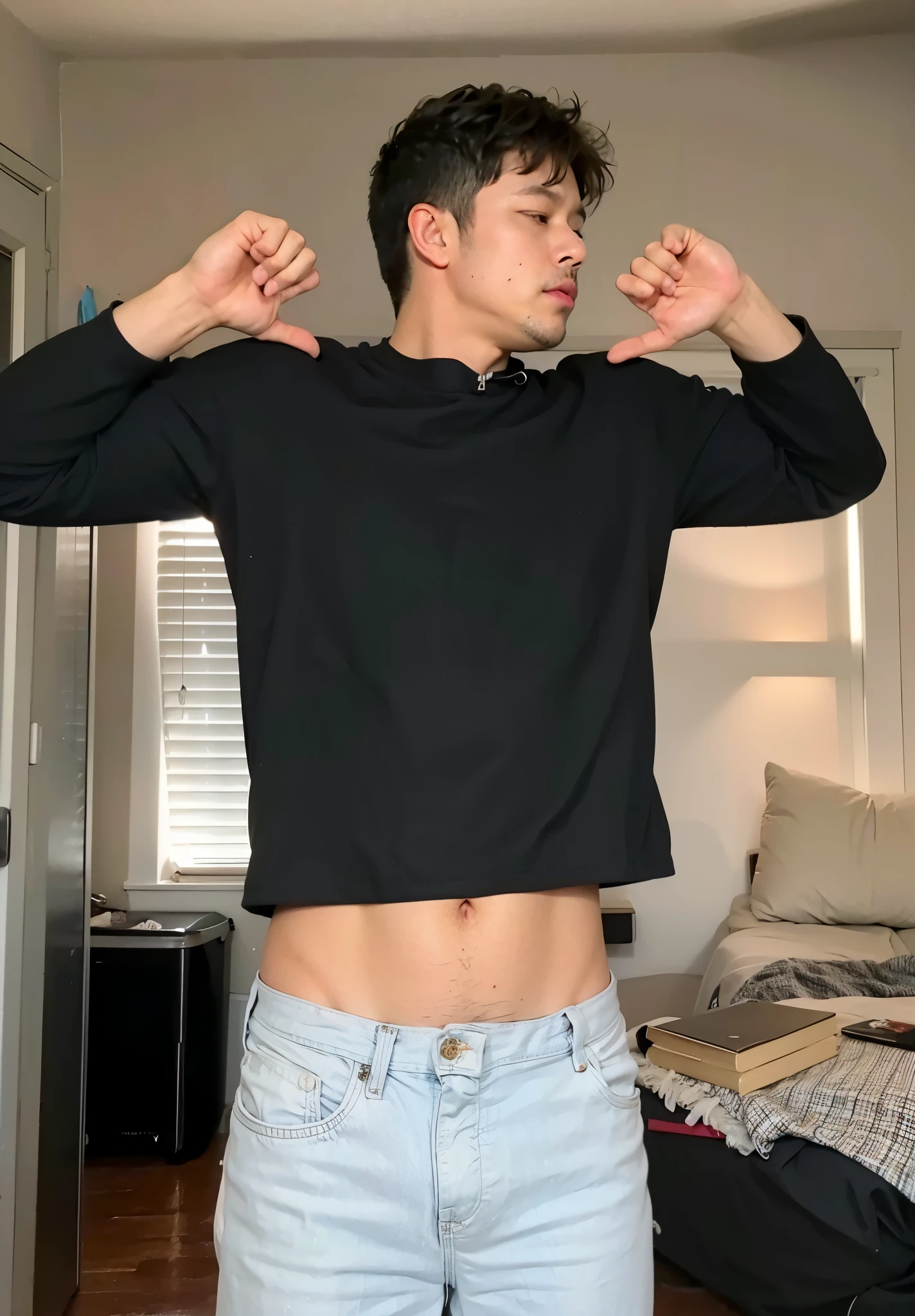 Boy stretching