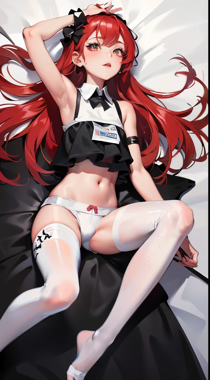 ,twin, masterpiece,best quality,official art,Extremely detailed CG unified 8k wallpaper, 2 girls, cute girl, Yuri, hair accessories, shorts, crop top, white pantyhose, ribbon_collar, leg straps,swimsuit