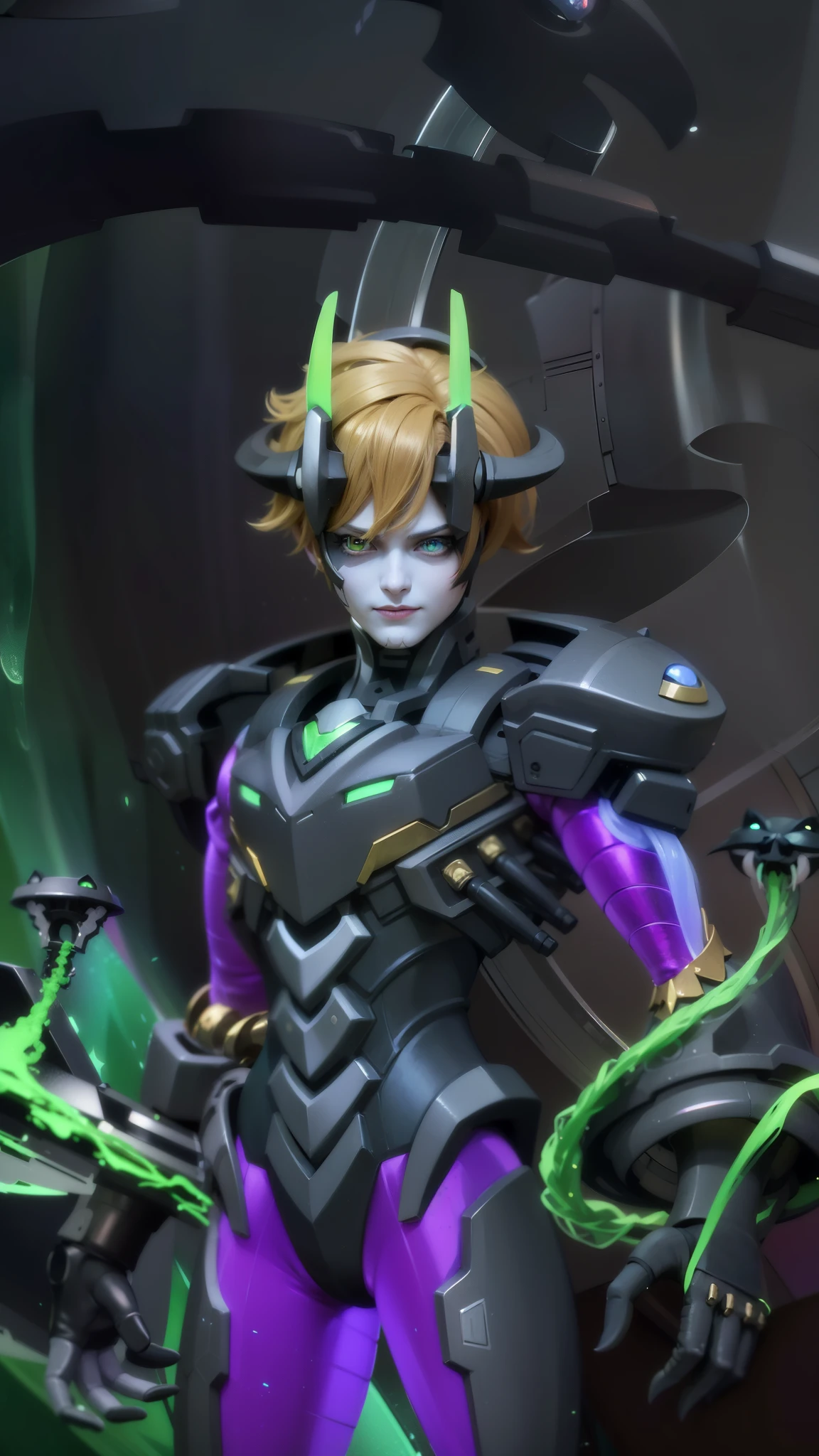 masculine male, masterpiece, ((perfect eyes)) best quality, (semirealism:1.9), beautiful lighting, (extremely detailed CG unity 4k fhd wallpaper), High Detail, Sharp focus, dramatic outdoors, 1 boy ,19 years old, brown short hair, blue eyes, smile, Masterpiece, ultra HD, detailed all picture, a close up of a devil, dyrroth from mobile legend, evil, extremely detailed artgerm, mobile legends character, inspired by Dyrroth, Six pack chest and abs, yellow jewel above the chest.