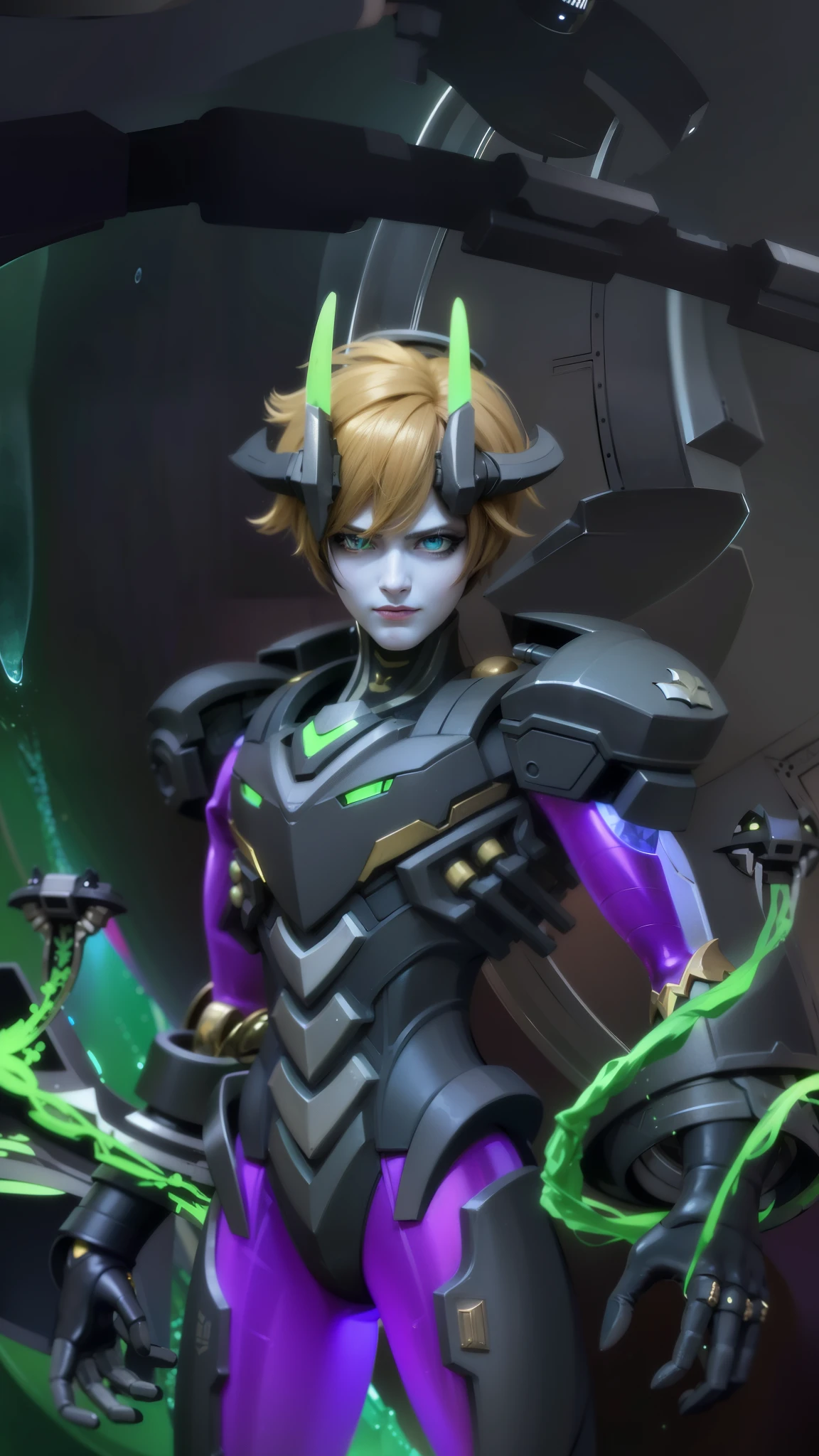 masculine male, masterpiece, ((perfect eyes)) best quality, (semirealism:1.9), beautiful lighting, (extremely detailed CG unity 4k fhd wallpaper), High Detail, Sharp focus, dramatic outdoors, 1 boy ,19 years old, brown short hair, blue eyes, smile, Masterpiece, ultra HD, detailed all picture, a close up of a devil, dyrroth from mobile legend, evil, extremely detailed artgerm, mobile legends character, inspired by Dyrroth, Six pack chest and abs, yellow jewel above the chest.
