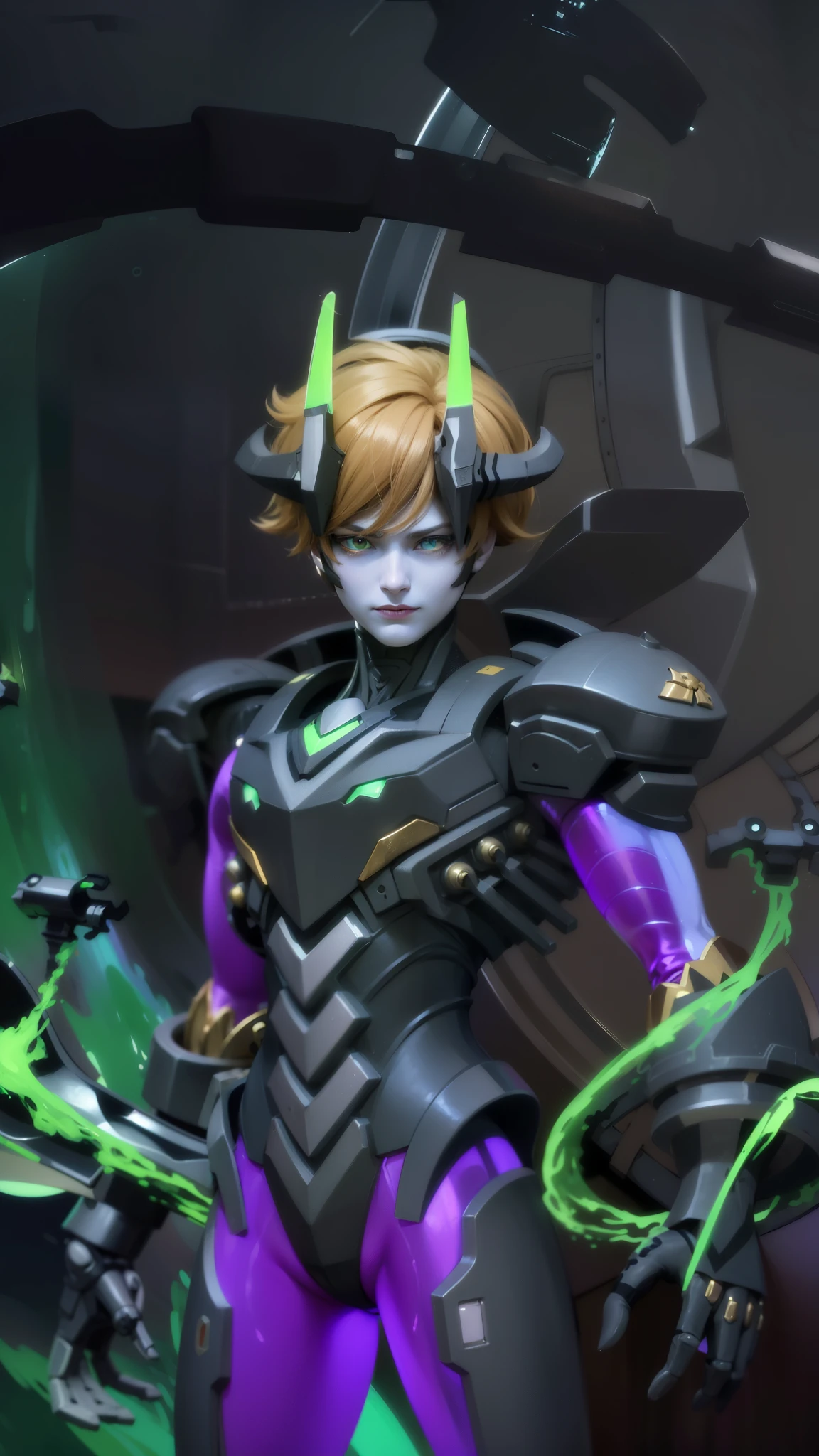 masculine male, masterpiece, ((perfect eyes)) best quality, (semirealism:1.9), beautiful lighting, (extremely detailed CG unity 4k fhd wallpaper), High Detail, Sharp focus, dramatic outdoors, 1 boy ,19 years old, brown short hair, blue eyes, smile, Masterpiece, ultra HD, detailed all picture, a close up of a devil, dyrroth from mobile legend, evil, extremely detailed artgerm, mobile legends character, inspired by Dyrroth, Six pack chest and abs, yellow jewel above the chest.