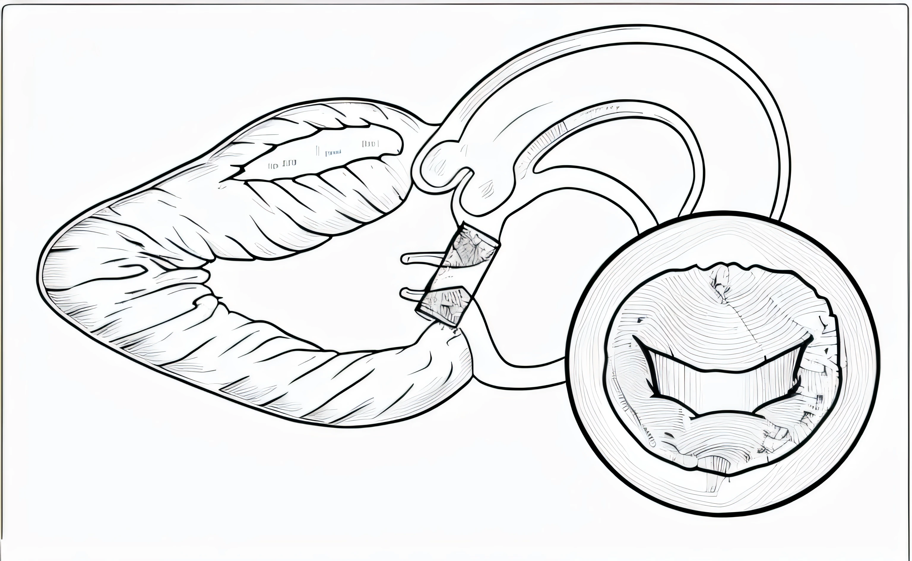 heart valves, line drawing, Ultra HD, 4K