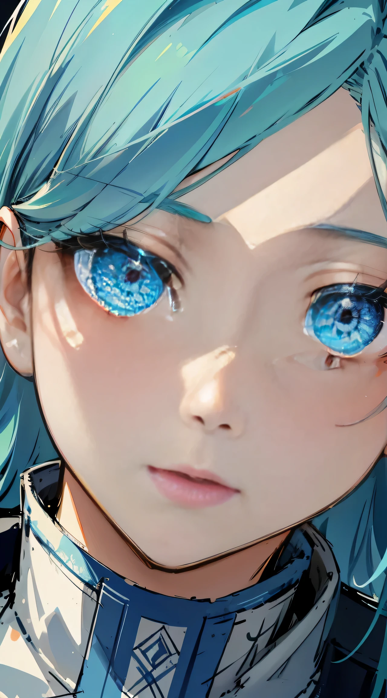 close-up, hires, detailed eyes, detailed face, blue eyes, full face