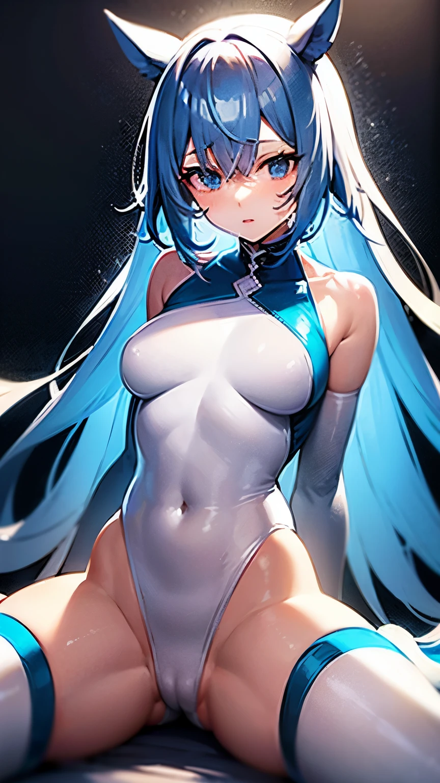 Covered with transparent tape,One word horse,4 color hair,Blue low-cut suit,tied with scotch tape,ultra high resolution,Cover the whole body with cream,Two-dimensional beautiful girl,Magical girl,Chest straight,Ha gas,Pampering,Soaked all over,Trembling all over,