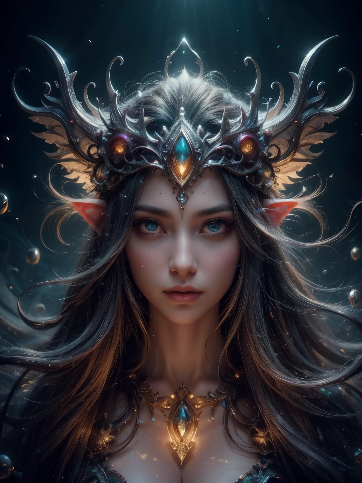 (Best quality, 4k, High-resolution, Masterpiece:1.2), Ultra-detailed, Realistic, Radiant lighting, Epoch Elves, Portraits, Fantastical colors, Fine art, Ethereal beings, Dreamlike, Whimsical creatures, Detailed facial features, Glowing eyes, Elven beauties, Ethereal glow, Mythical creatures, Harmonious composition, Dazzling colors, Stunning visual effects, Otherworldly appearance, Mesmerizing artistry, 