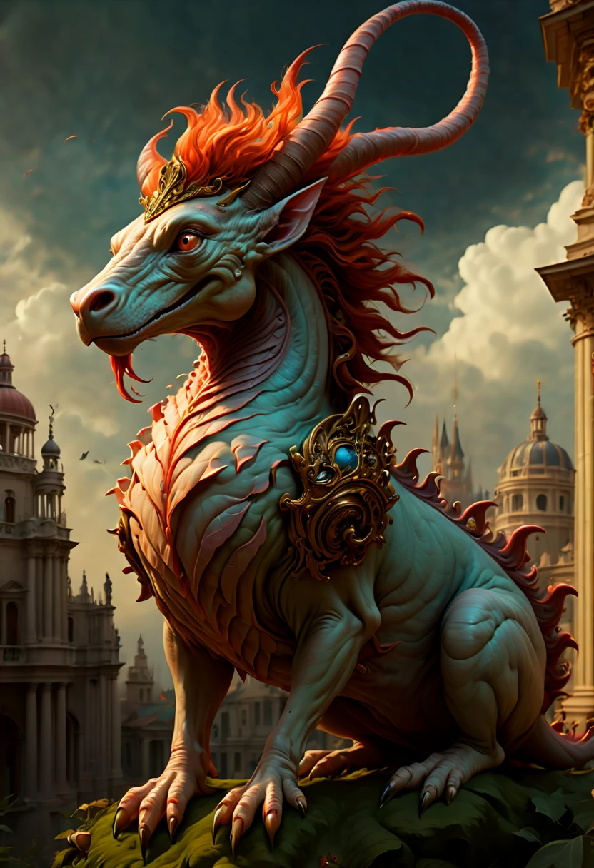 Chinese New Year Beast, epic, ink painting, (best quality, masterpiece, Representative work, official art, Professional, Ultra high detail, 8k:1.3)
