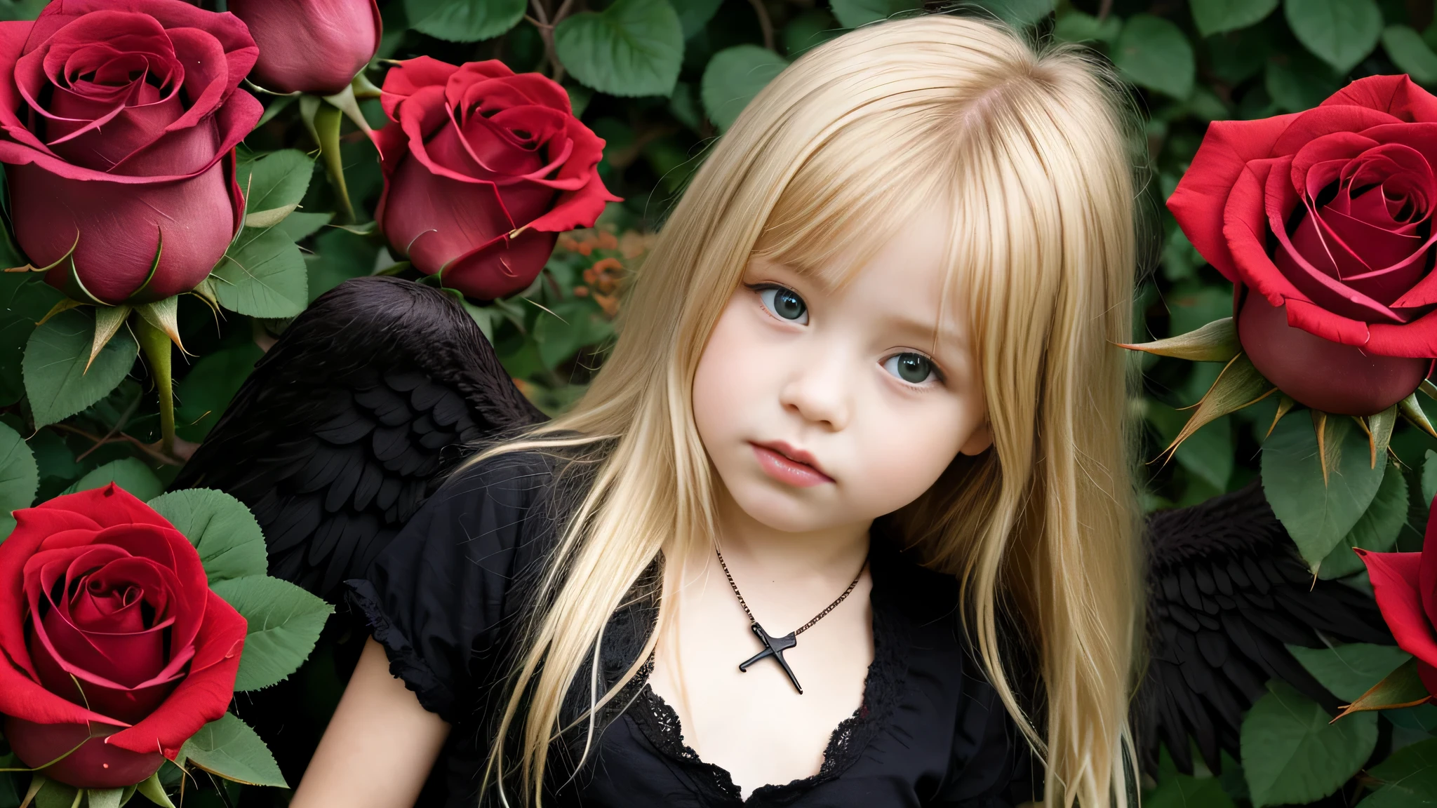 BLOND kids girl fallen angel every rose has its thorn