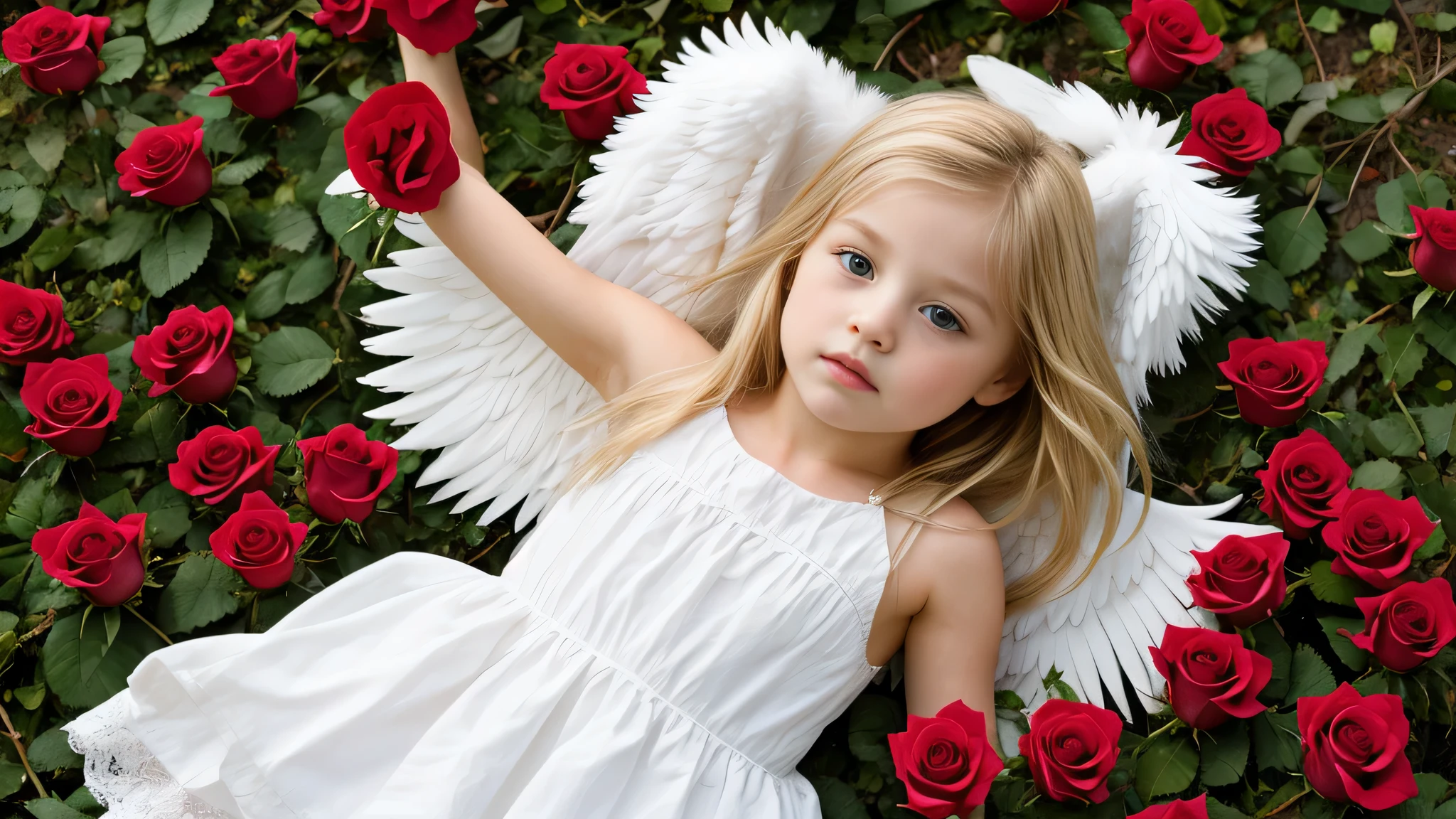 BLOND kids girl fallen angel every rose has its thorn