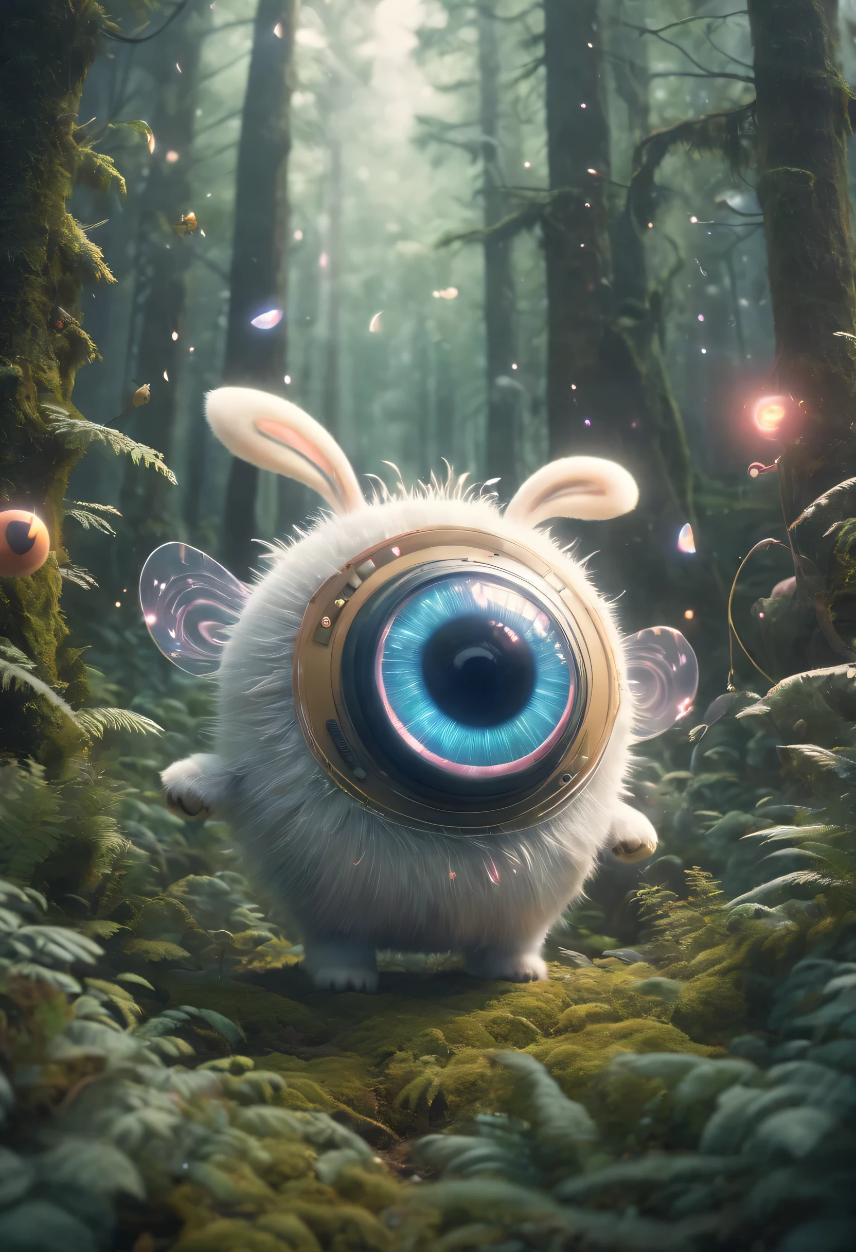 Cute creatures in the forest,super strong radio waves,lightwave,Eye