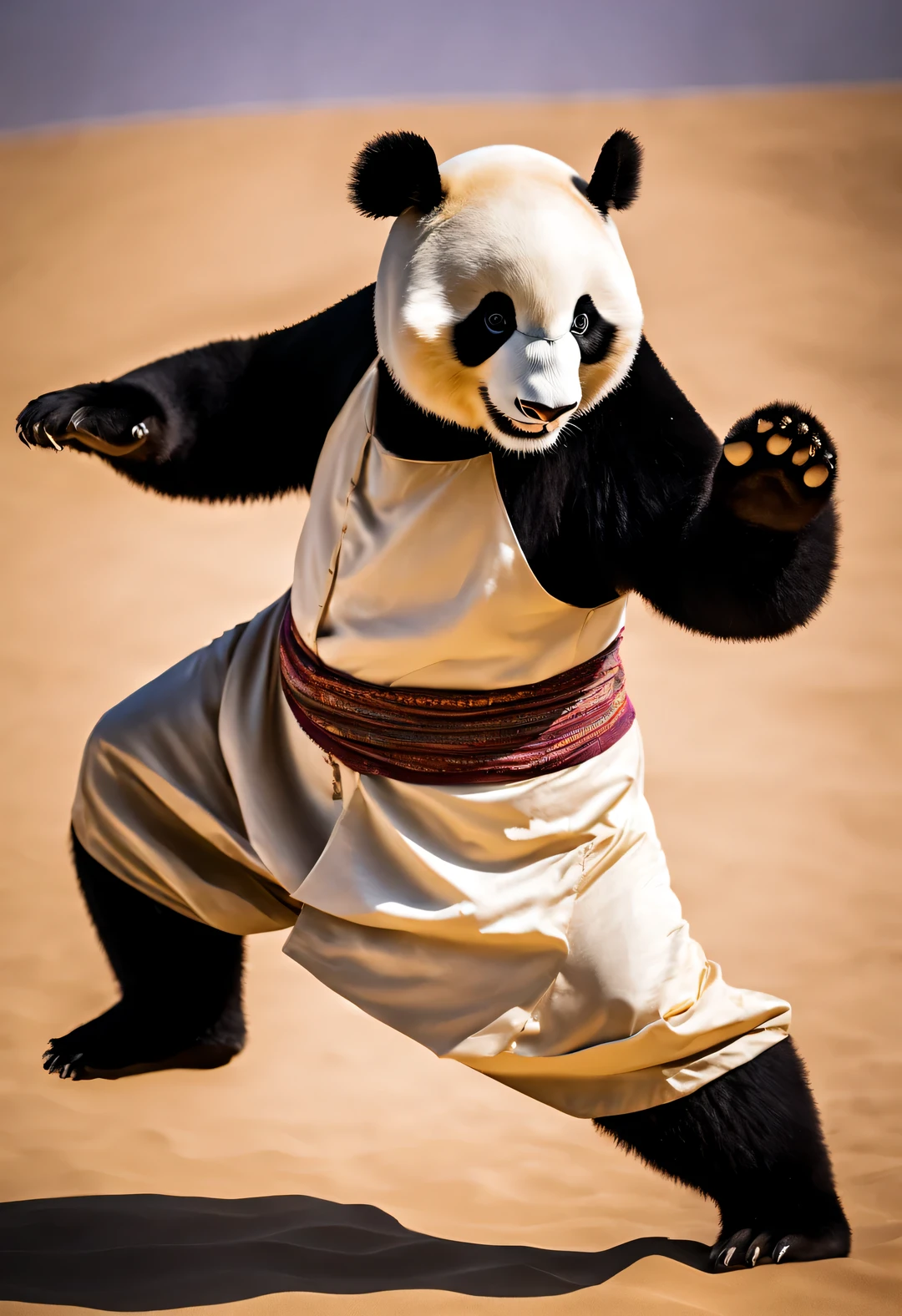 Graffiti art style, Beautiful detailed，Hedgehog puppet runs marathon in desert, with running action, dynamic action, and rampage