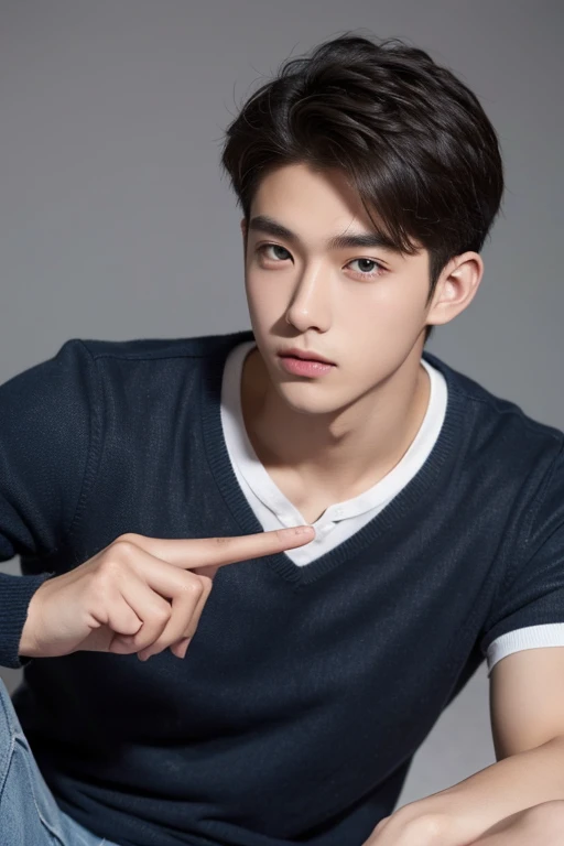 1 handsome young man, high school student, Chinese