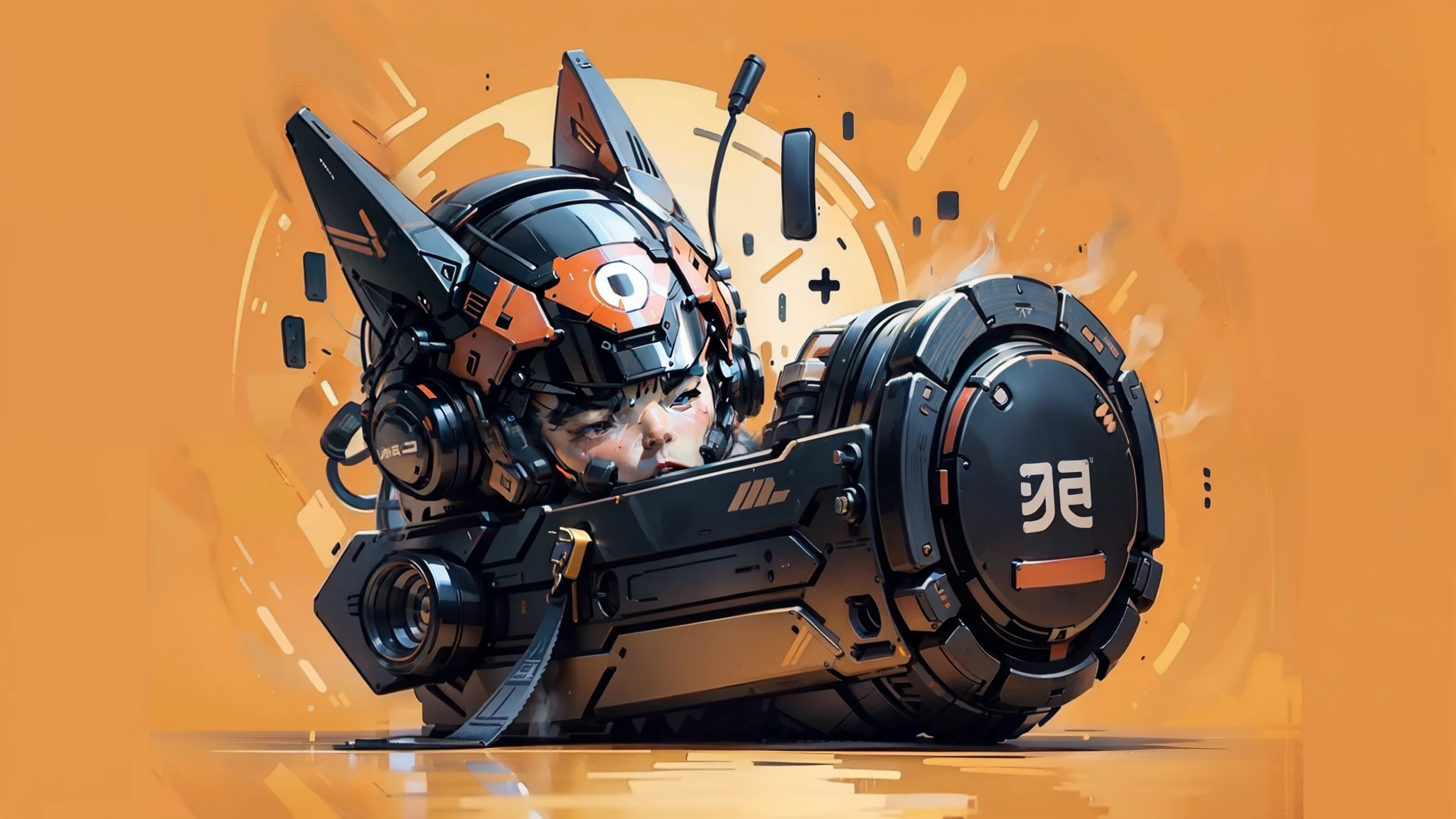 DJ, um  Deejay, pergaminho, Tetalhes Oriental, Chinese style drawing ,