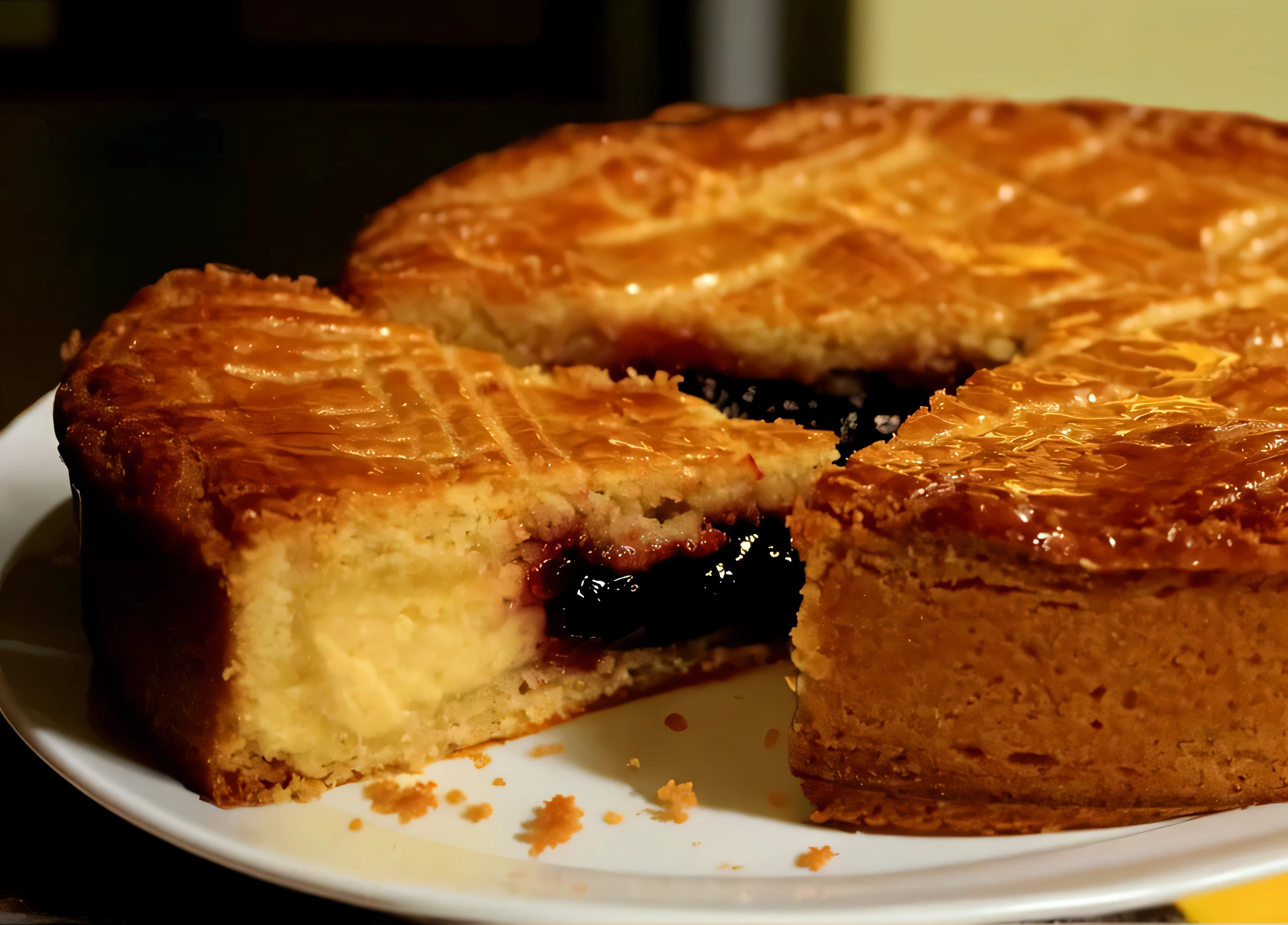 il y a un gâteau dont il manque un morceau dans une assiette, Pâtisserie, gâteau, facile, made of vernissé, Hasselblatt, vidéo, inspiré par Richmond Barthé, Pâtisseries, décadent, 3 4 5 3 1, dessert, paires Stefan Gierowski, vernissé, couple inspiré Slava Raškaj, superbe!, par Primrose Pitman