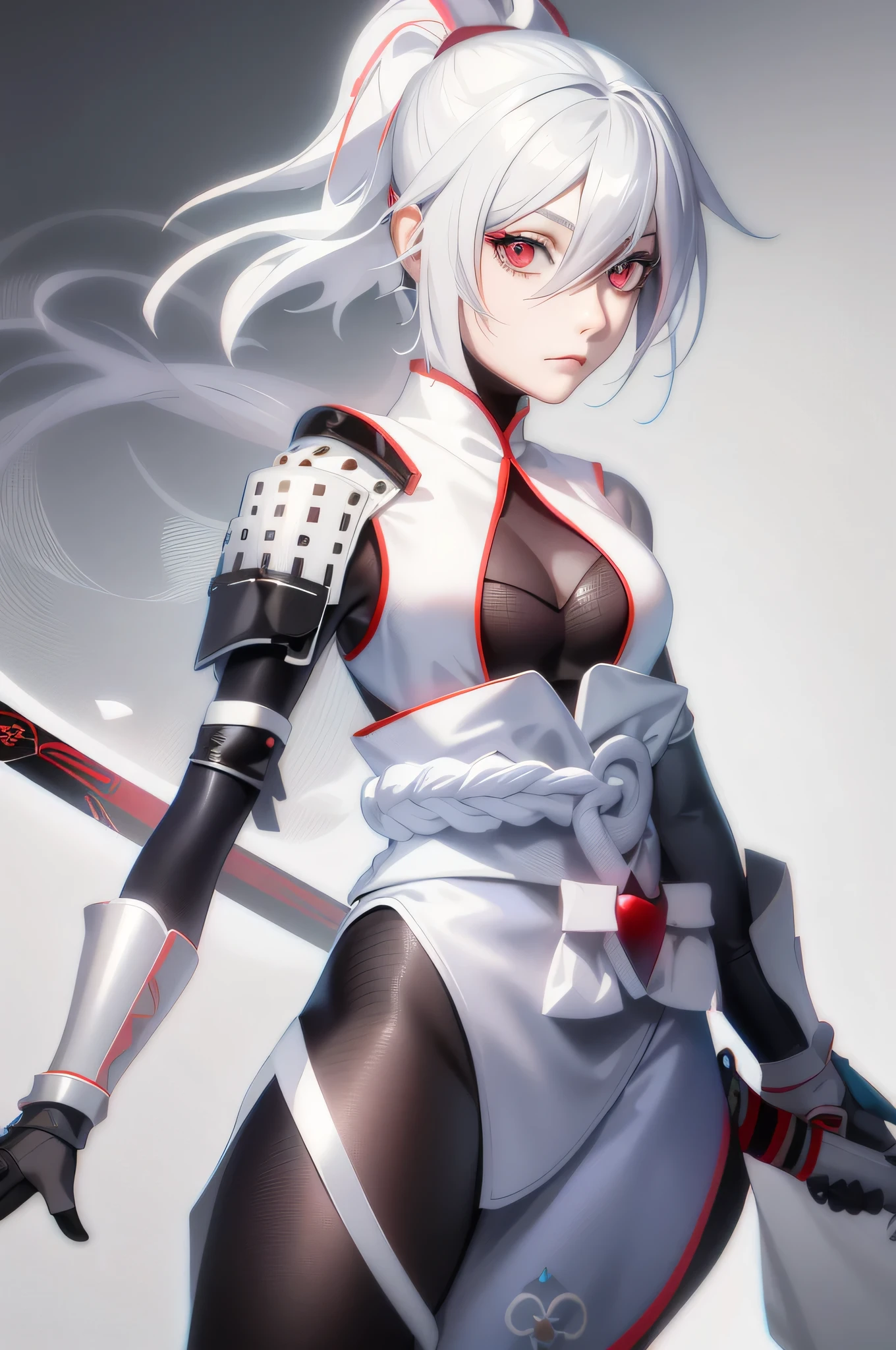 anime girl with white hair and red eyes holding a sword, badass anime 8 k, anime style 4 k, katana zero video game character, anime style character, anime character art, made with anime painter studio, anime styled digital art, white haired deity, anime character, white haired, digital anime art, white-haired, female anime character, detailed anime character art