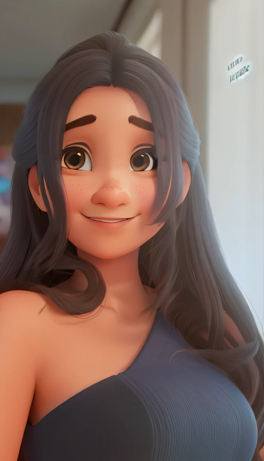 Uma rapariga, de 18 anos, estilo disney pixar, alta qualidade, melhor qualidade.