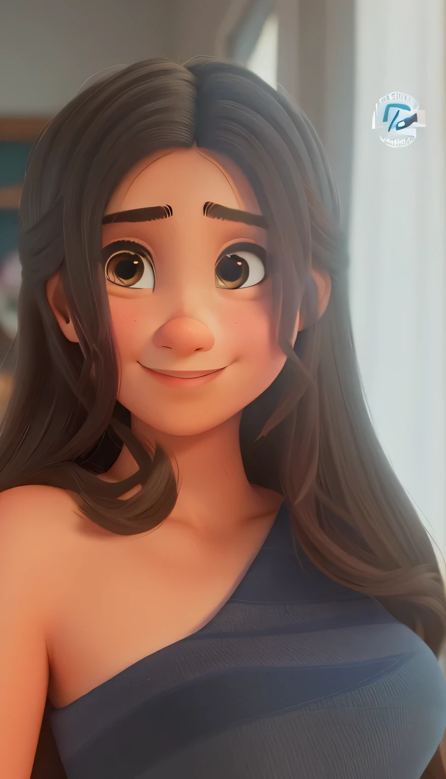 Uma rapariga, de 18 anos, estilo disney pixar, alta qualidade, melhor qualidade.