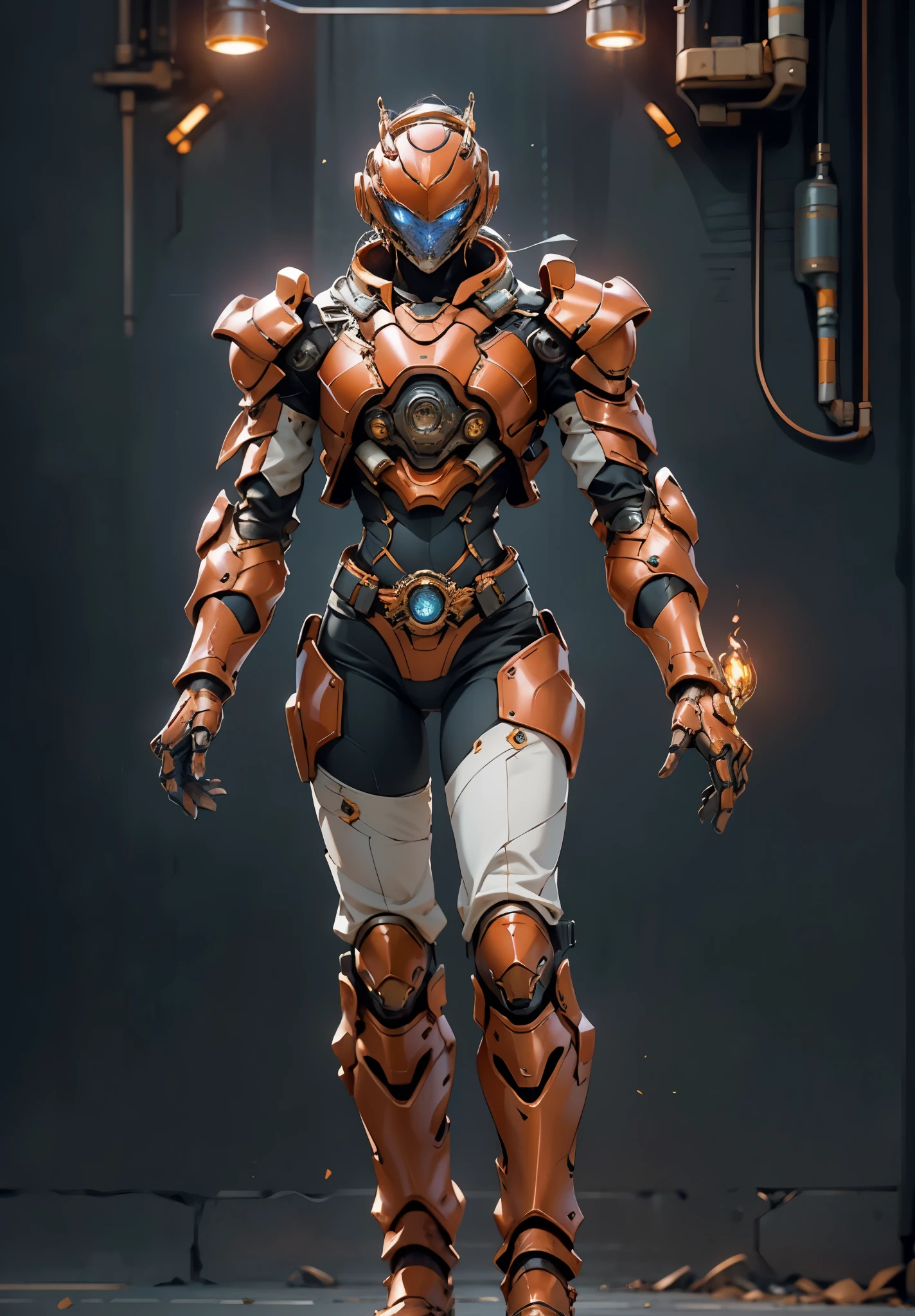 A woman adorned in fantasy-style full-body armor, a crown-concept fully enclosed helmet that unveils only her eyes, a composite layered chest plate, fully encompassing shoulder and hand guards, a lightweight waist armor, form-fitting shin guards, the overall design is heavy-duty yet flexible, the armor gleams with a golden glow, complemented by red and blue accents, exhibiting a noble aura, she floats above a fantasy-surreal high-tech city, this character embodies a finely crafted fantasy-surreal style armored hero in anime style, exquisite and mature manga art style, goddess, femminine, long legs, metallic, elegant, high definition, best quality, highres, ultra-detailed, ultra-fine painting, extremely delicate, professional, anatomically correct, symmetrical face, extremely detailed eyes and face, high quality eyes, creativity, RAW photo, UHD, 32k, Natural light, cinematic lighting, masterpiece-anatomy-perfect, masterpiece:1.5