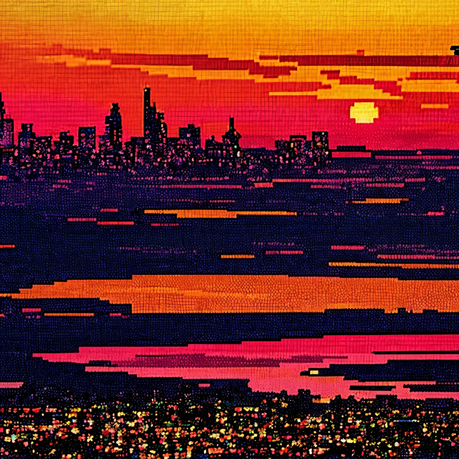 Sunset over the city