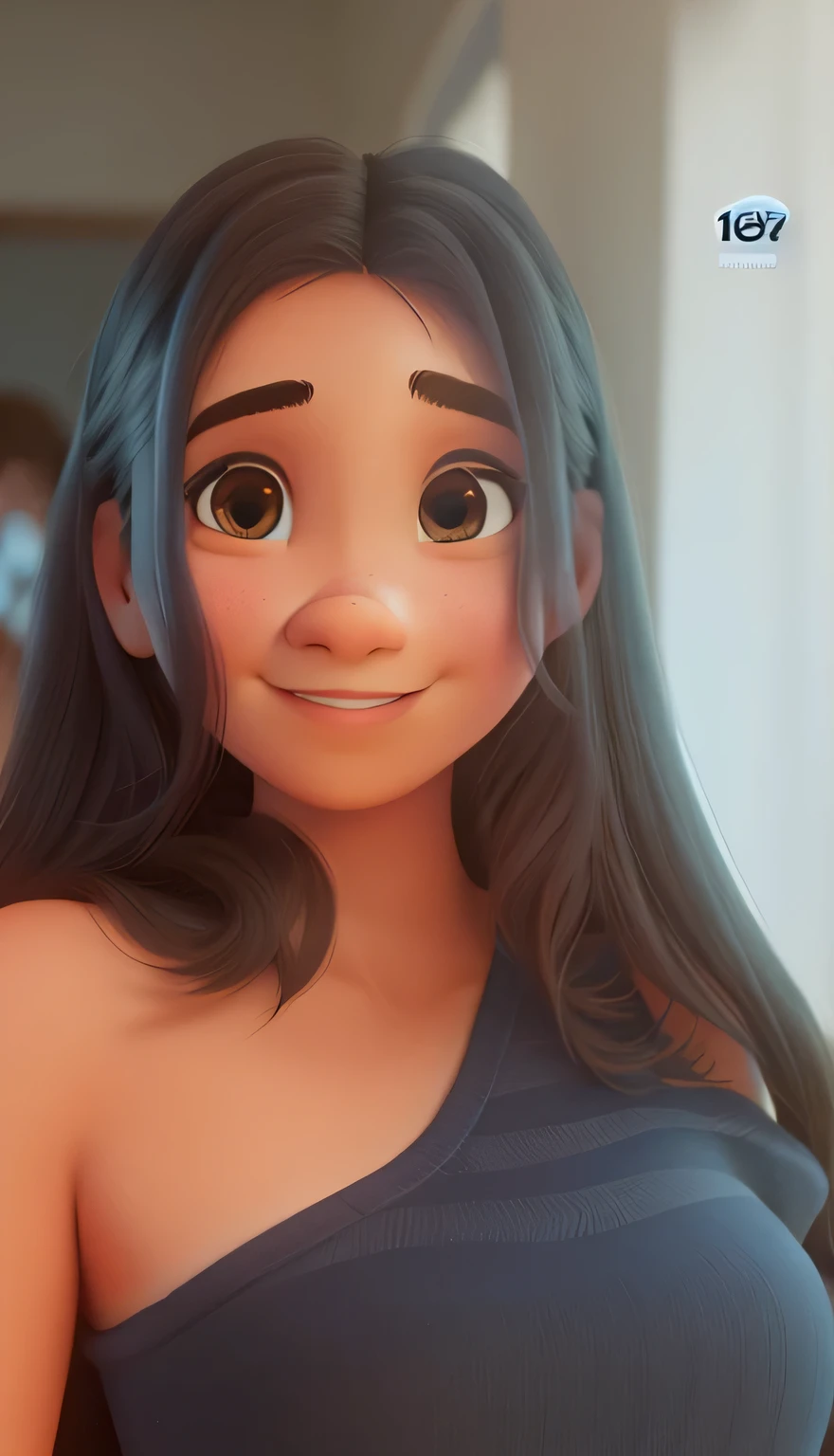 Uma rapariga, de 18 anos, estilo disney pixar, alta qualidade, melhor qualidade.