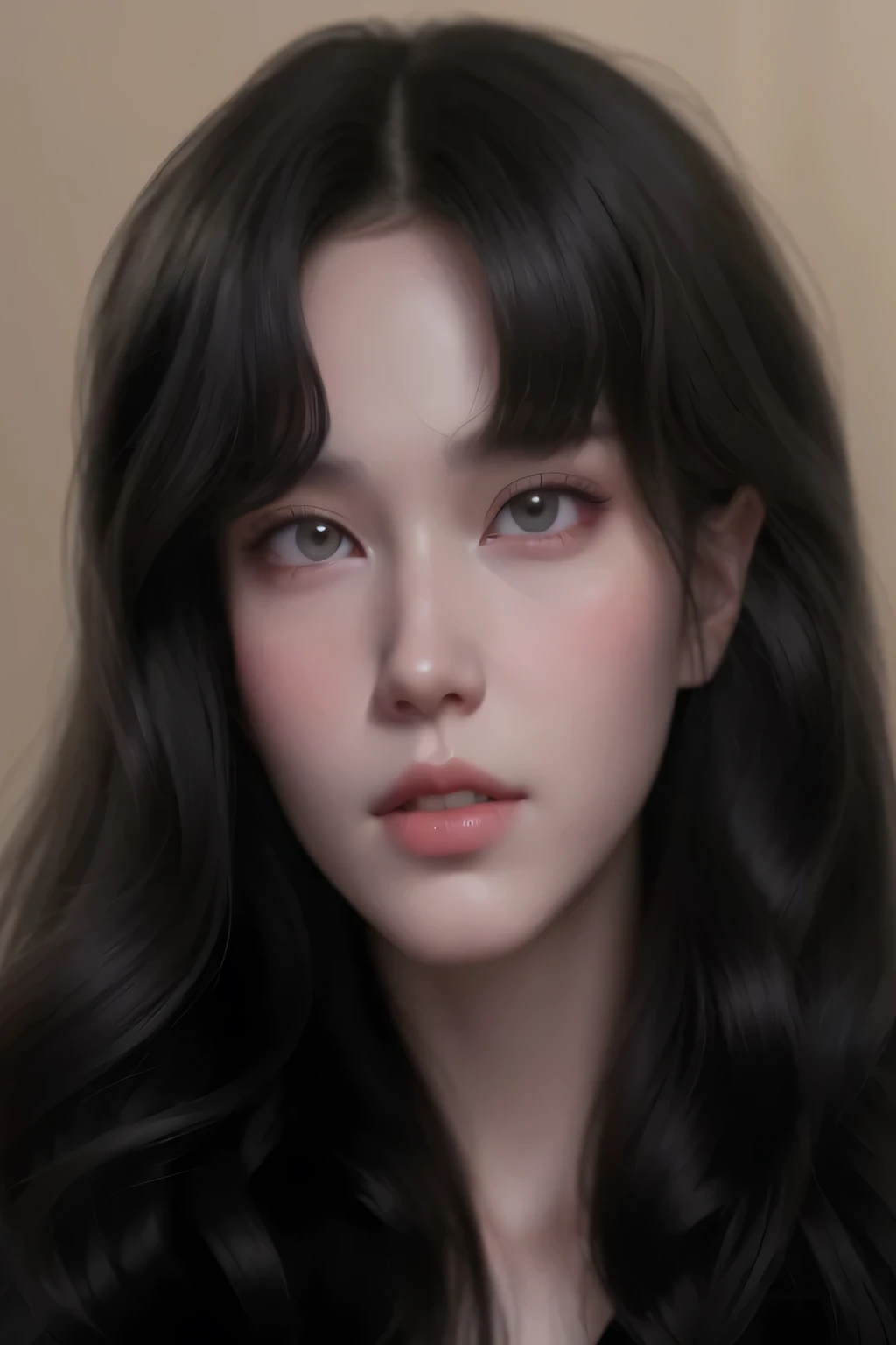 a close up of a woman with long hair and a black dress, soft portrait shot 8 k, soft portrait, ultra realistic face, hyperrealistic teen, inspired by Yanjun Cheng, 8k portrait render, beautiful realistic face, artwork in the style of guweiz, 8k highly detailed face, accurate ultra realistic faces, photorealistic anime girl render