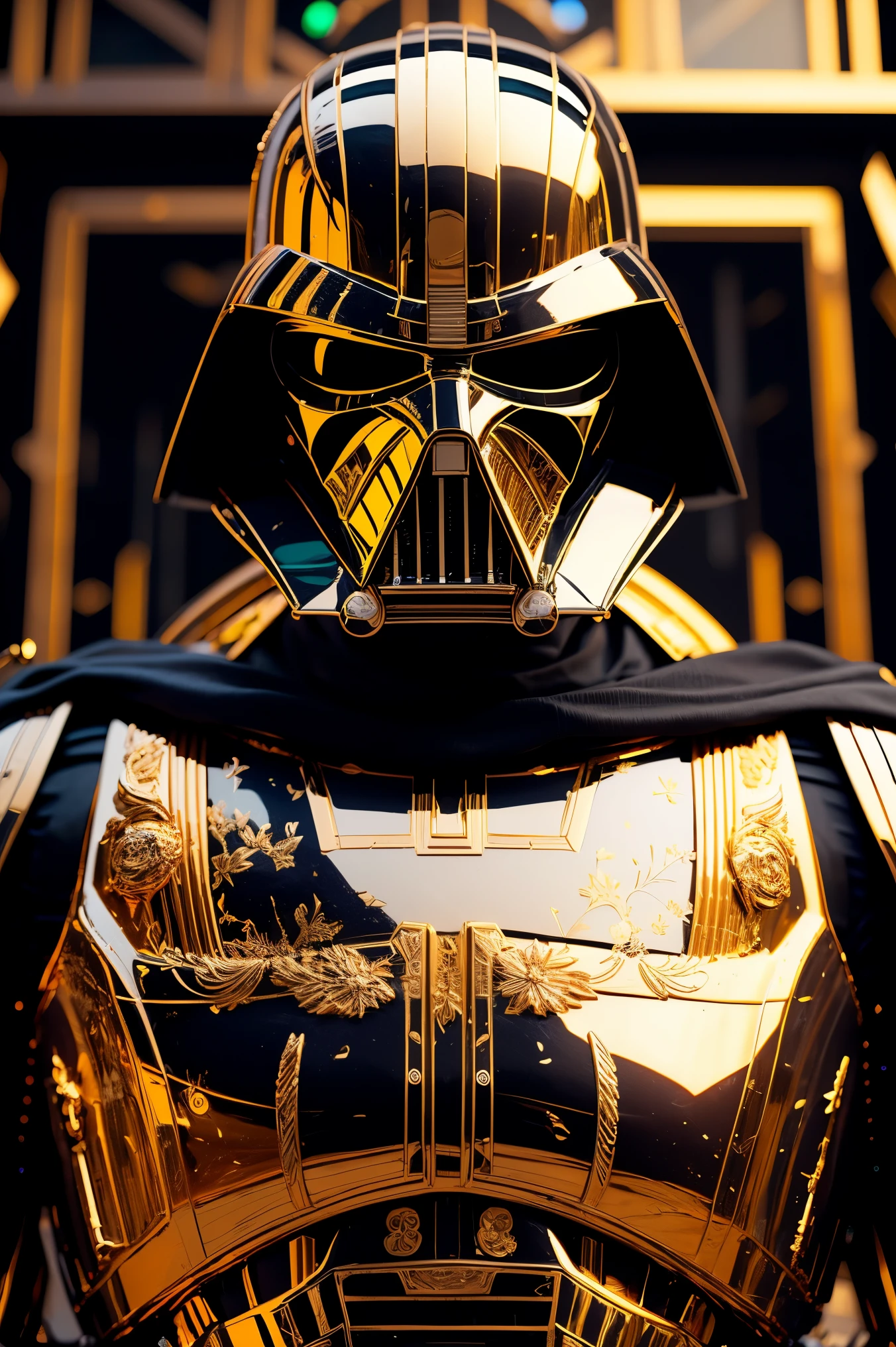 Imagine the Darth Vader GUNDAM in the style of Ultra HD animation (roman face plate)