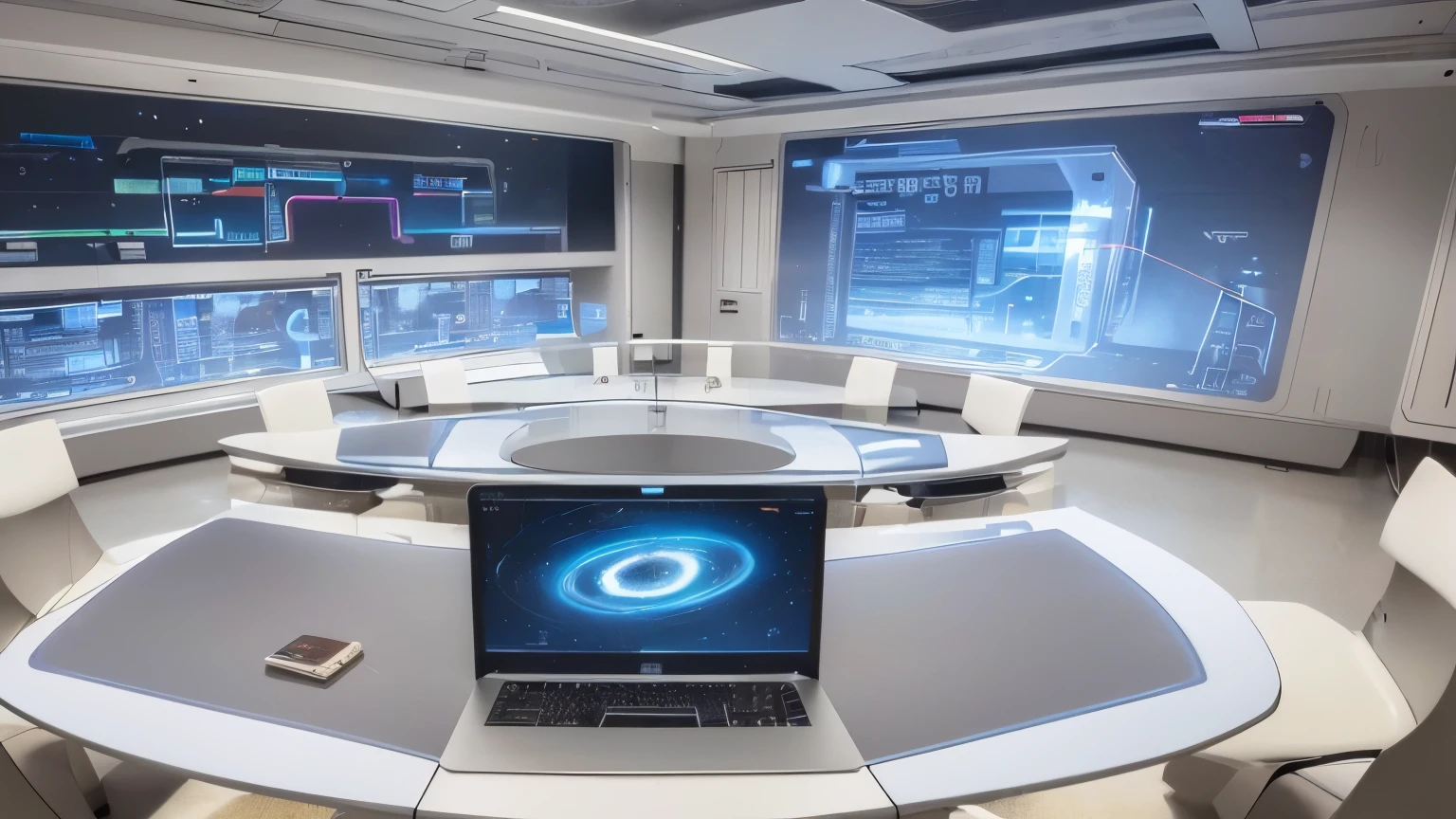 (high quality image, full shot, panoramic view),(futuristic, advanced technological),(research institute, laboratory),(mysterious devices),(professor's room),(advanced technology),(space teleportation monitor),(table)
