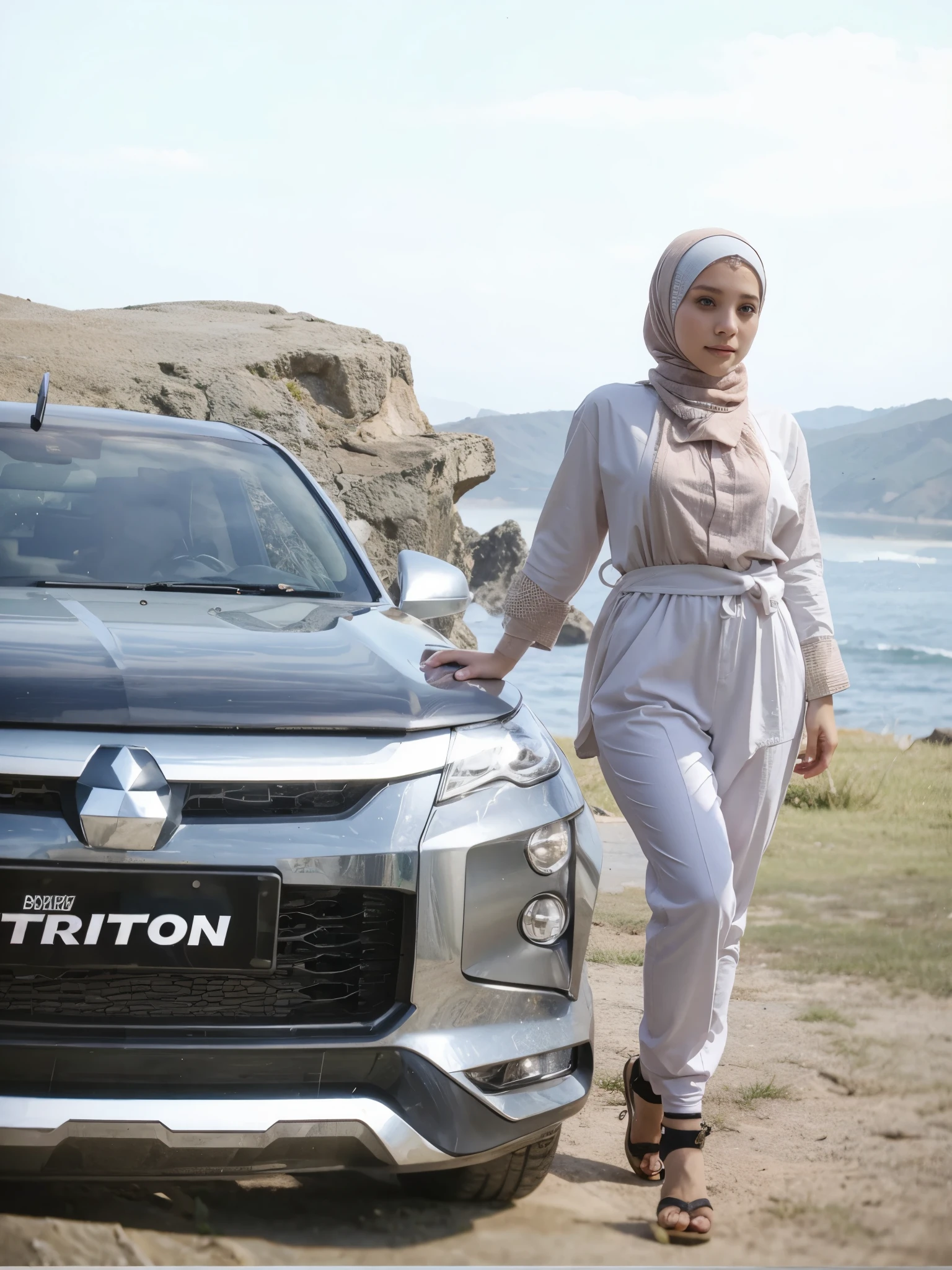 Girl hijab with triton