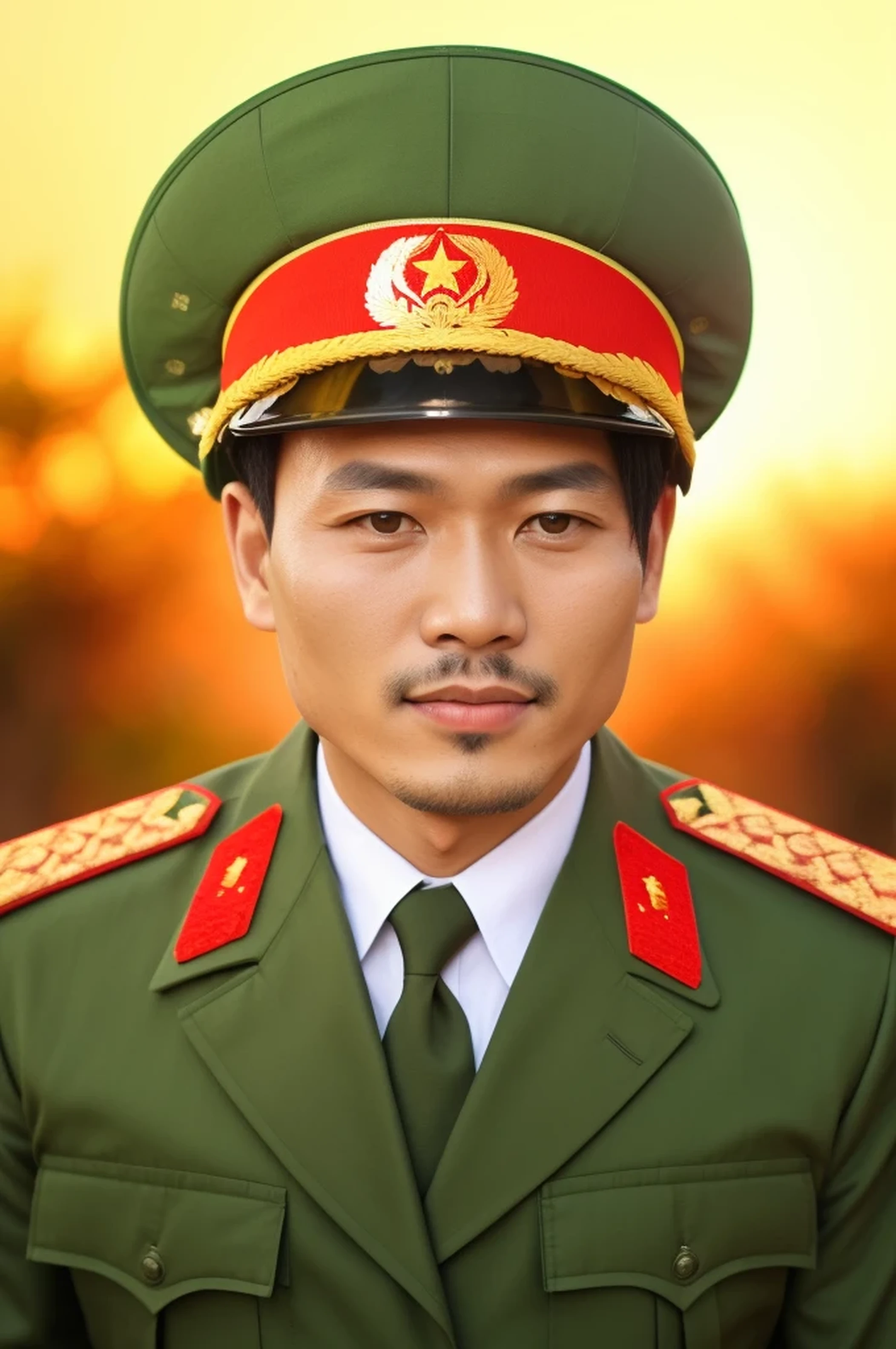 homme, Les cheveux cours et noirs, Vêtements de l'armée vietnamienne