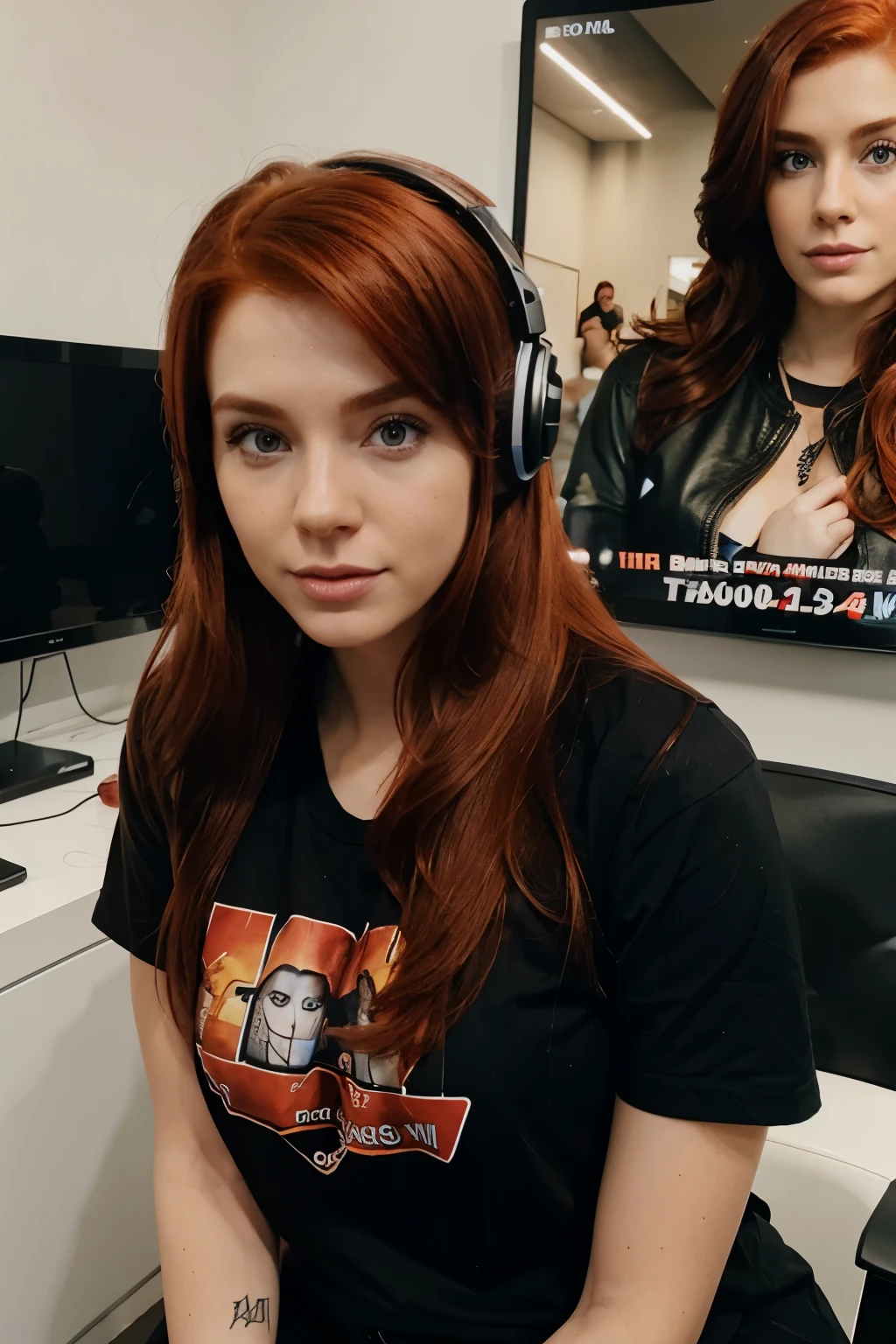 Redhead influencer who plays video games