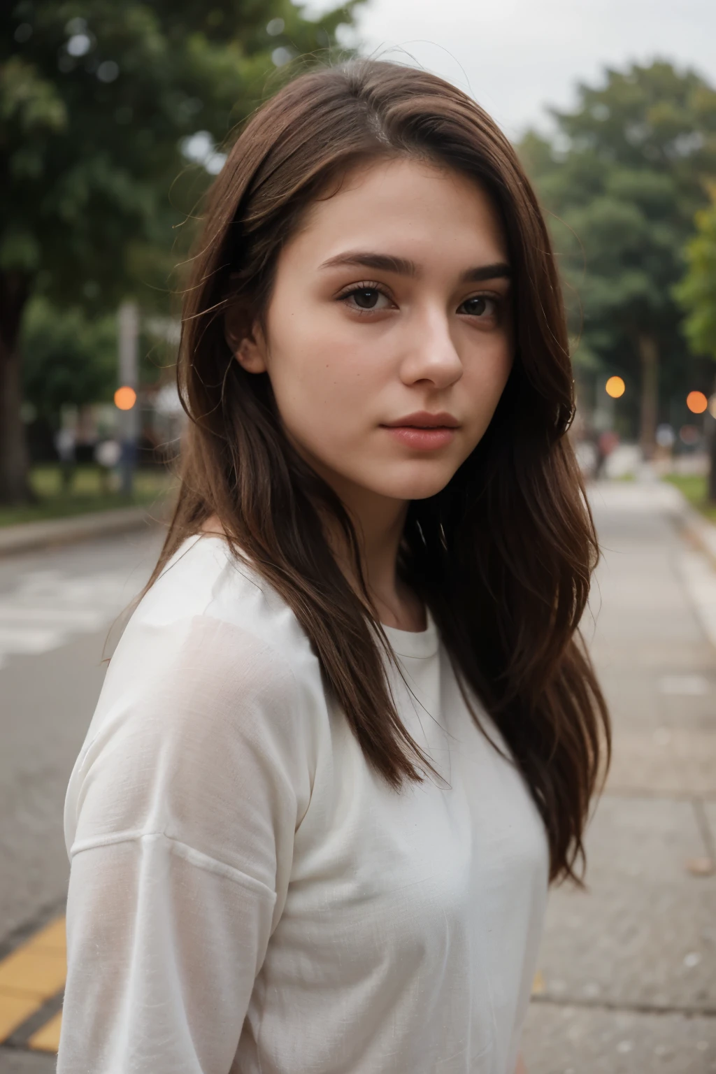 Generate profile foto Realistic Woman Brown Hair Aduler Straight Ahead Age 20 Years Old Held 
For profile foto for instagram 