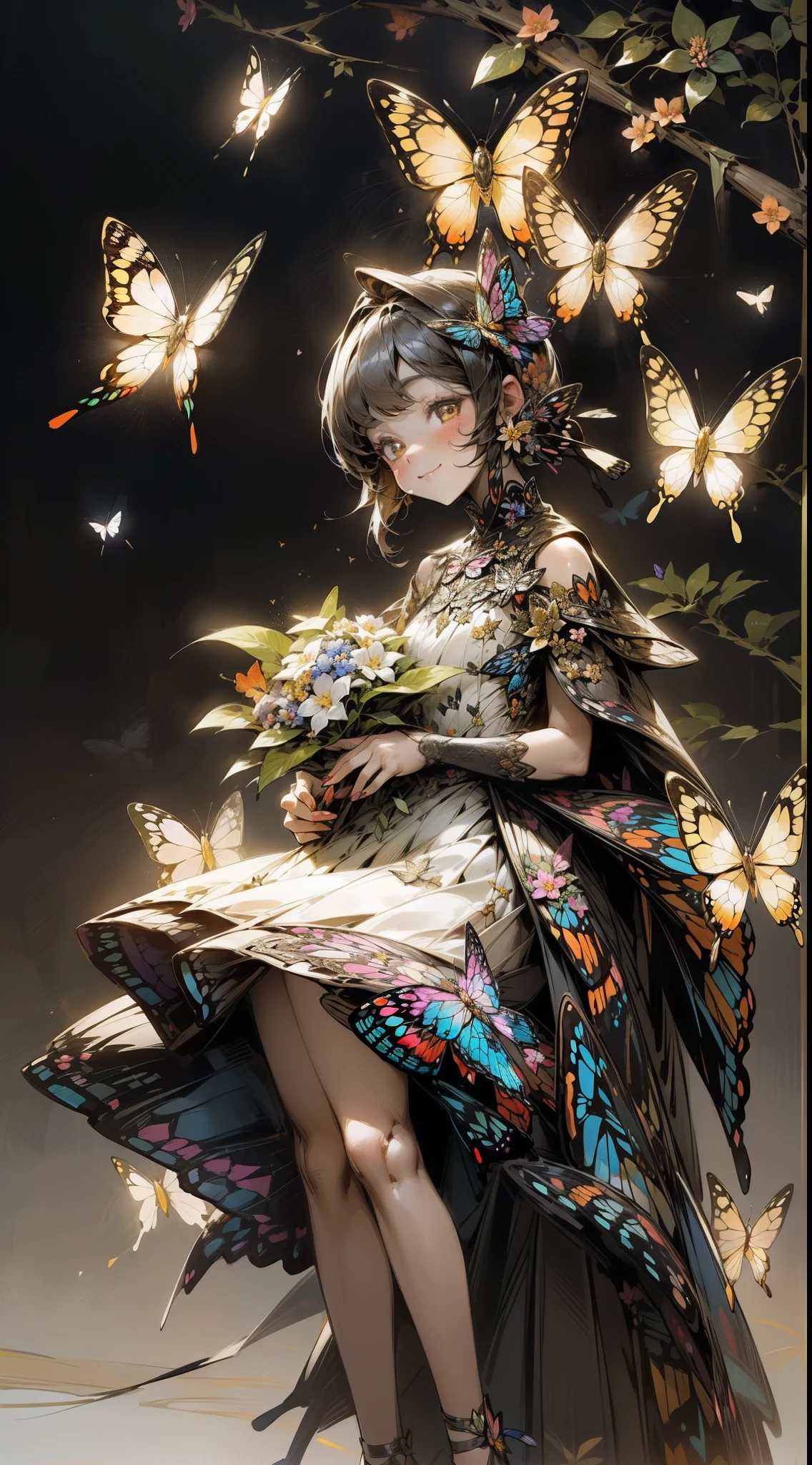 (32k), (beautiful cute girl), (butterfly ornament), (butterfly dress), ((many butterflies)), (((background of many flowers
))), (((bright background))), (beautiful world), (cute world), smile, (32k), (beautiful cute girl), (butterfly ornament), (butterfly dress), ((many butterflies)), (background of many flowers
), (((bright background))), (beautiful world), (cute world), smile,