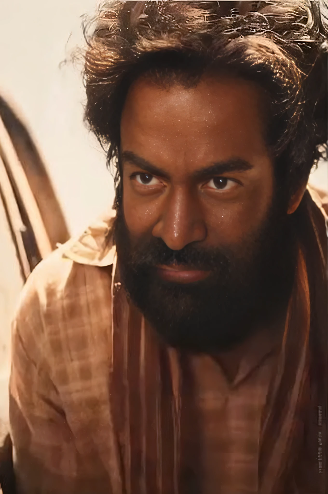 a close up of a man with a beard and a shirt, still frame from a movie, still from a movie, photorealistic logan movie still, teaser, film still from the movie, shot from movie, still from a live action movie, still shot from movie, still from the movie, still from a fantasy movie, with leonidas beard, still from movie