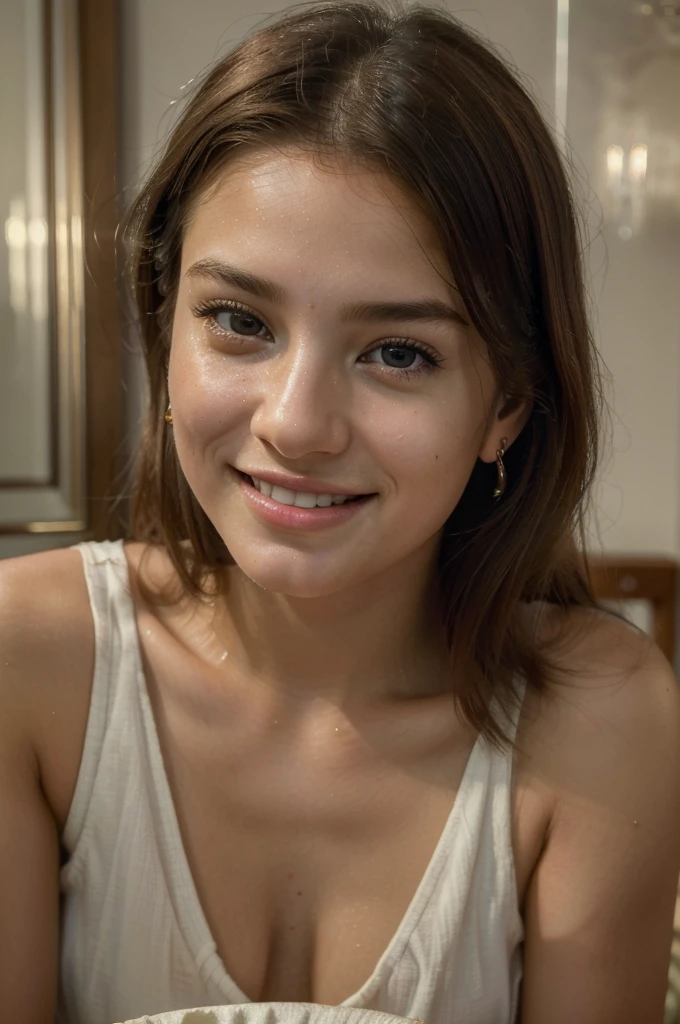 (best quality,4k,8k,highres,masterpiece:1.2), ultra-detailed, (realistic,photorealistic,photo-realistic:1.37), 1girl, solo, sitting at a table, cell phone, gorgeous, pretty face, 20 years old, beautiful smile, candid picture, cool pose, cute girl, portraits, vivid colors, soft lighting, elegant ambiance.