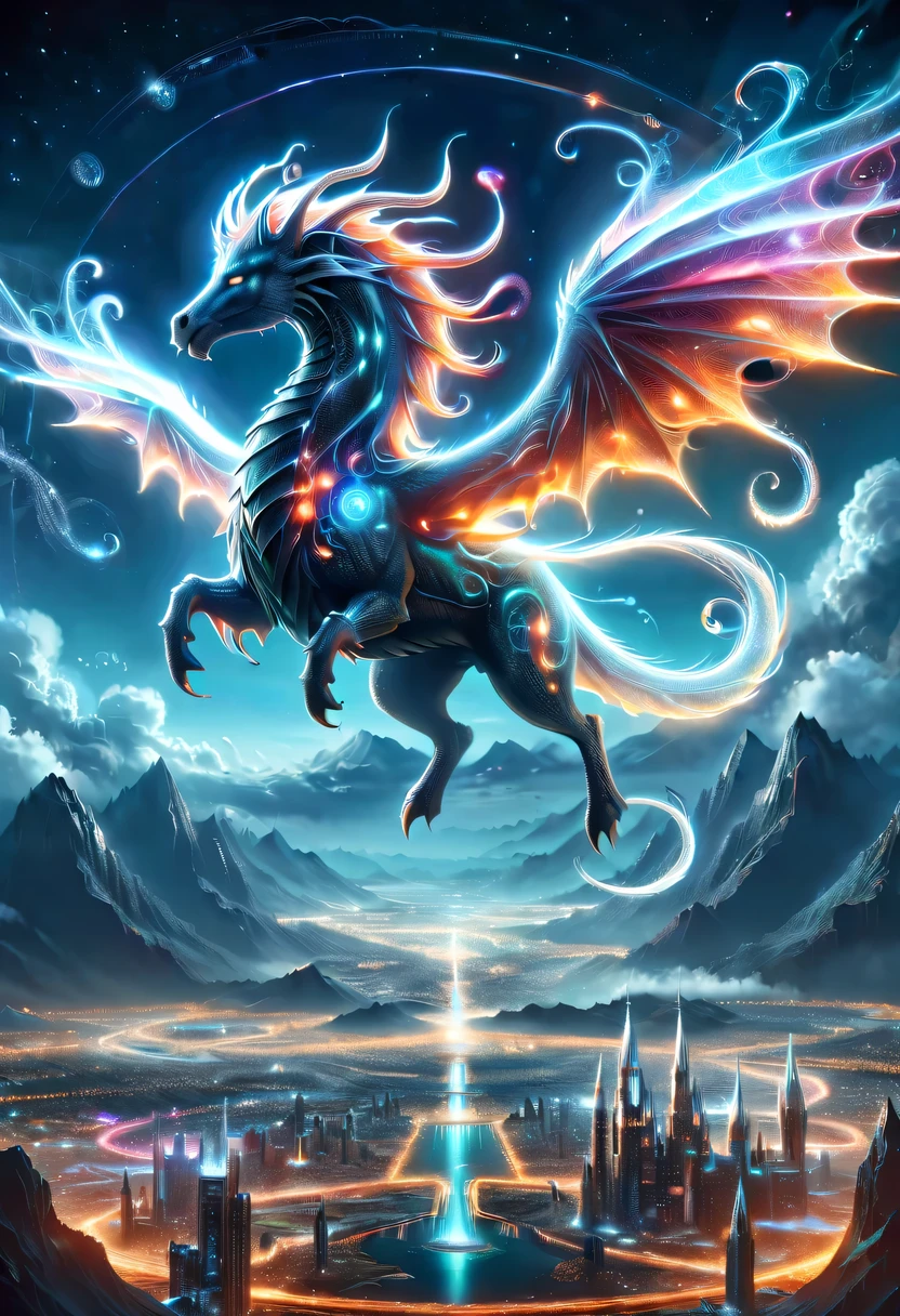 (mythical creatures) , (Legendary creatures), (majestic), (powerful), (mystery), (epic), (magical), (ethereal), (obsessed), (sacred), (majestic), (Mythological realm), (mystery), (mythical beast), (Mythical landscape), (heavenly), (Extraordinary), (magic), (otherworldly), (old), (undying), (majestic), (grand), (awe-inspiring), (universe), (Skyline), (mythical creatures:1.1), (stunning details), (Very detailed), (bright colors), (ethereal light), (epic scenery), (divine essence), (charming), (mythical atmosphere), (masterpiece:1.2), (super detailed), (sacred的启发), (Spectacular), (ethereal beauty), (mythological stories), (mystery legends)