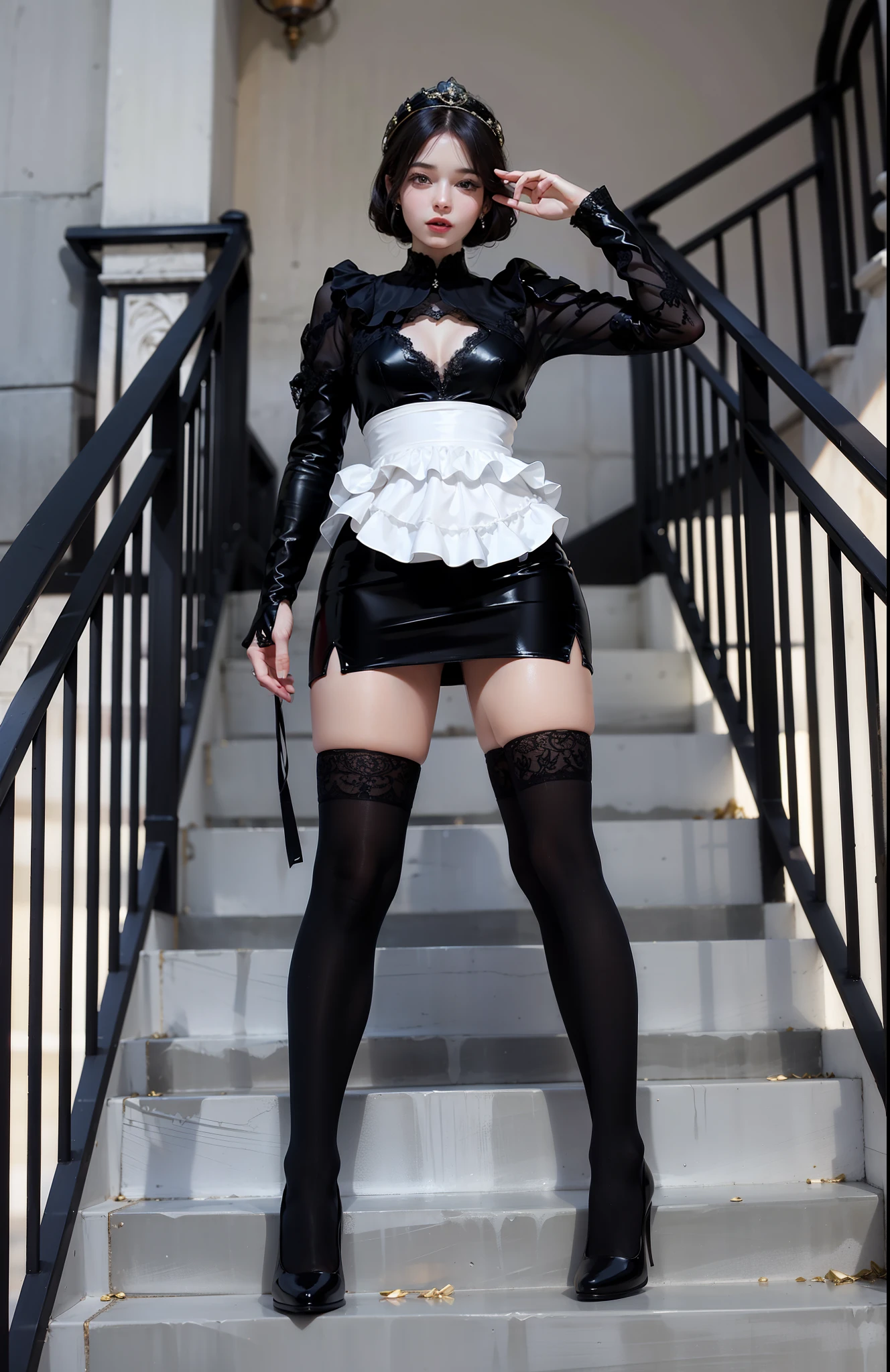 Royal sister,delicate eyes,Detailed facial expressions,mature body,tall figure,number,Leg length,4K,HD,sensual,White translucent lace,Fair and plump figure,pretty face,little cherry mouth,beautiful and delicious(3D royal sister),Gorgeous dress encrusted with gemstones crystal gold diamonds,