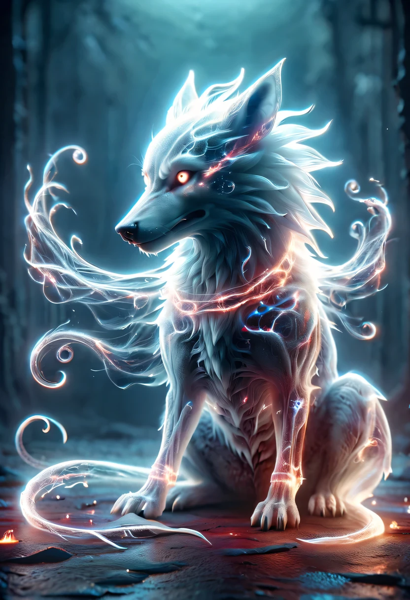 Demon World，Transparent Nightmare Wolf，magical beings，phantom attack，