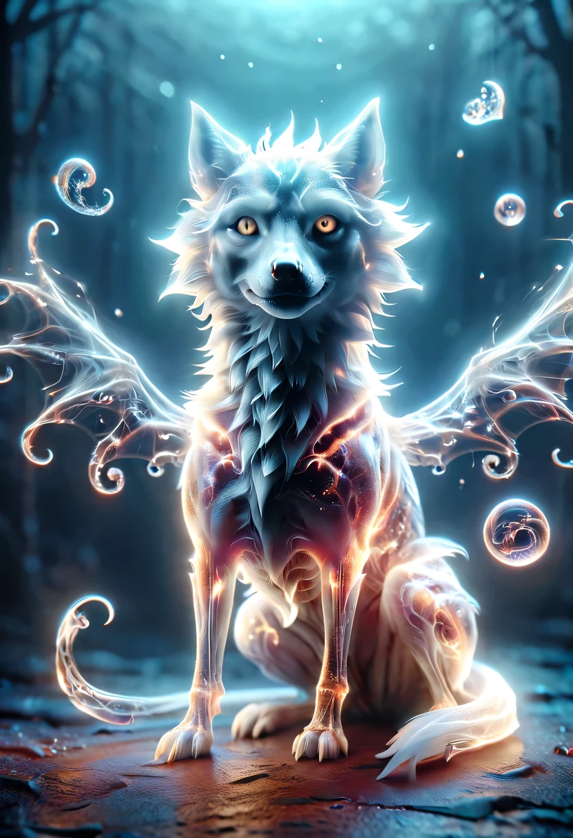 Demon World,Transparent Nightmare Wolf,magical beings,phantom attack,