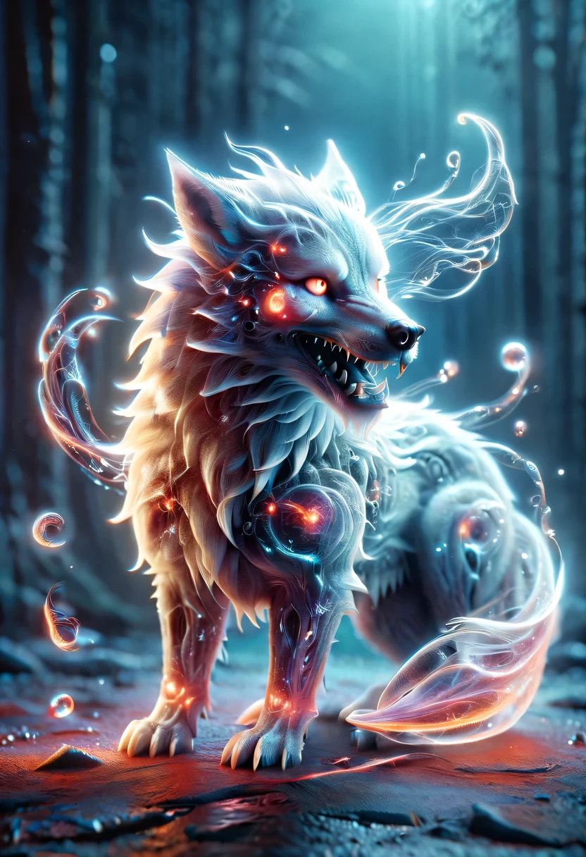 Demon World,Transparent Nightmare Wolf,magical beings,phantom attack,